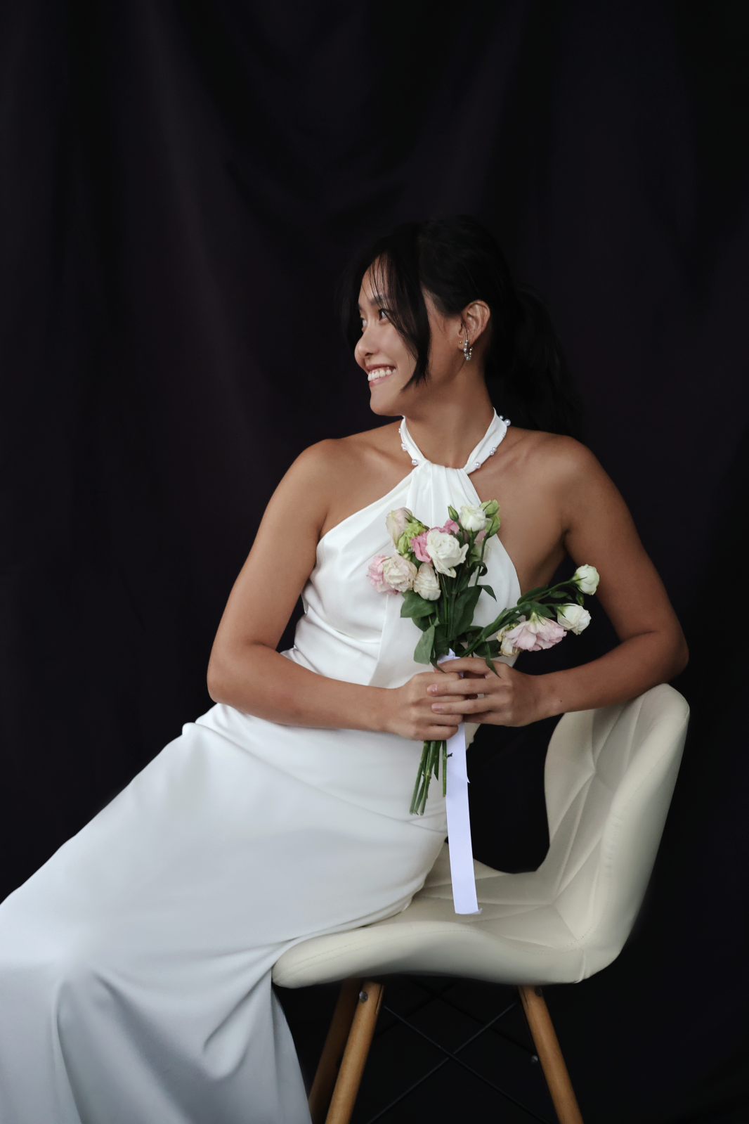 Melody Halter Column Wedding Dress | Bone and Grey Bridal | Minimal Affordable wedding dresses online Canada Singapore USA