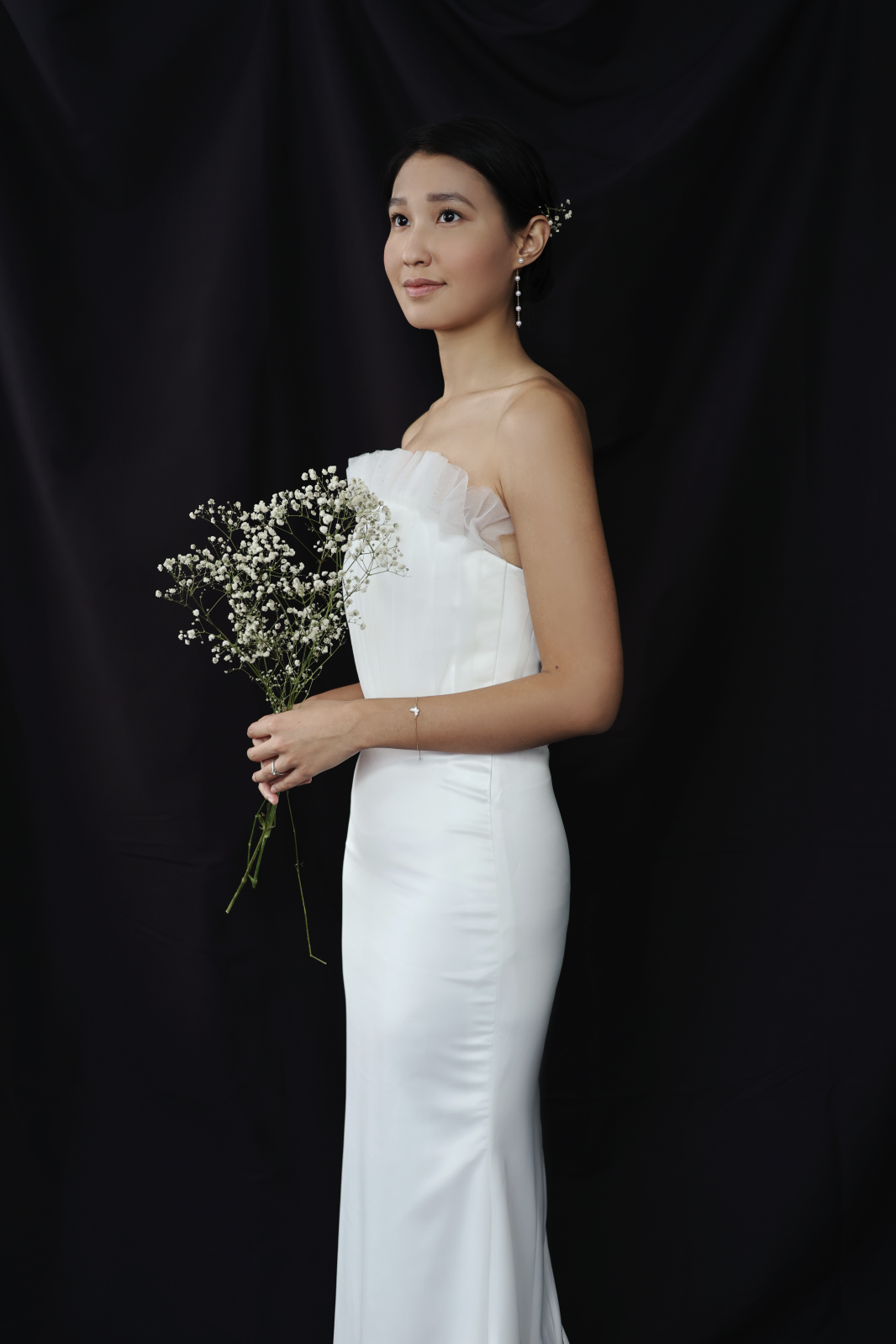Naya Strapless Satin Column Wedding Dress | Bone and Grey Bridal | Minimal affordable wedding dresses online Canada Singapore USA