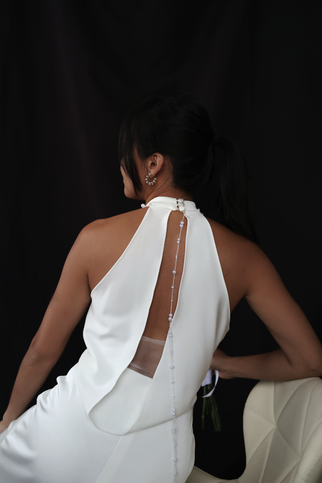 Melody Halter Column Wedding Dress | Bone and Grey Bridal | Minimal Affordable wedding dresses online Canada Singapore USA