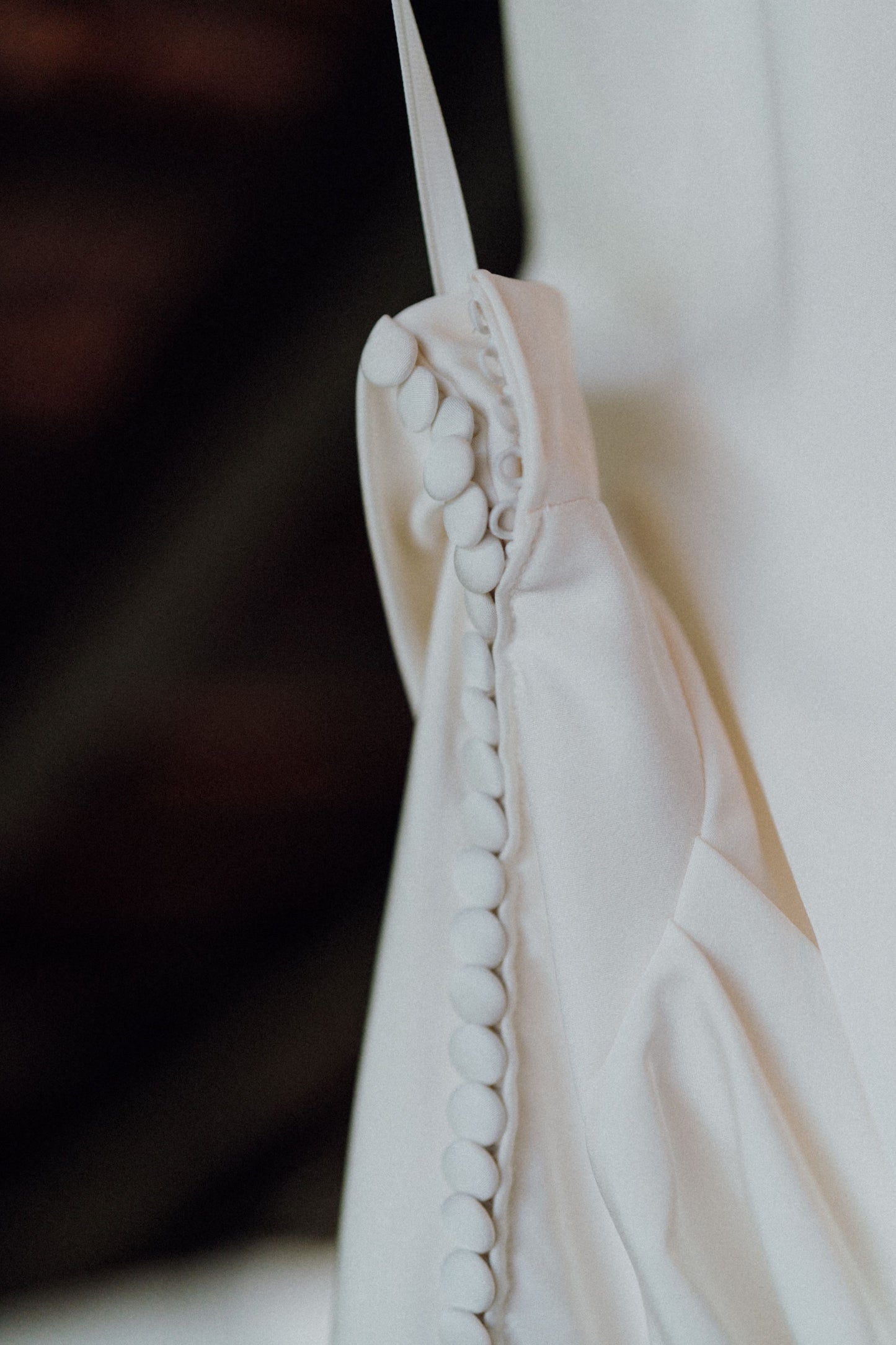 Sophia High Halter Neck Column Crepe Wedding Dress with Slit | Bone and Grey Bridal | Affordable Minimal Wedding Dresses Online Canada USA Singapore