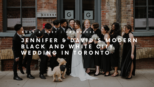 #BGBride Feature: Jennifer & David's Modern Black and White City Wedding in George Restaurant Toronto, Canada | Bone and Grey Bridal | Affordable Simple Wedding Dresses Online Singapore Canada USA