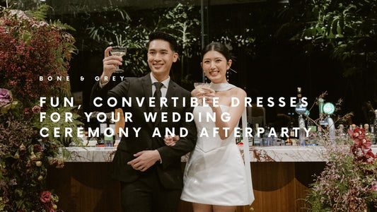 Fun, Convertible Dresses for Your Wedding Ceremony and Afterparty | Bone and Grey Bridal Blog | Important Questions to Ask at a Bridal Boutique