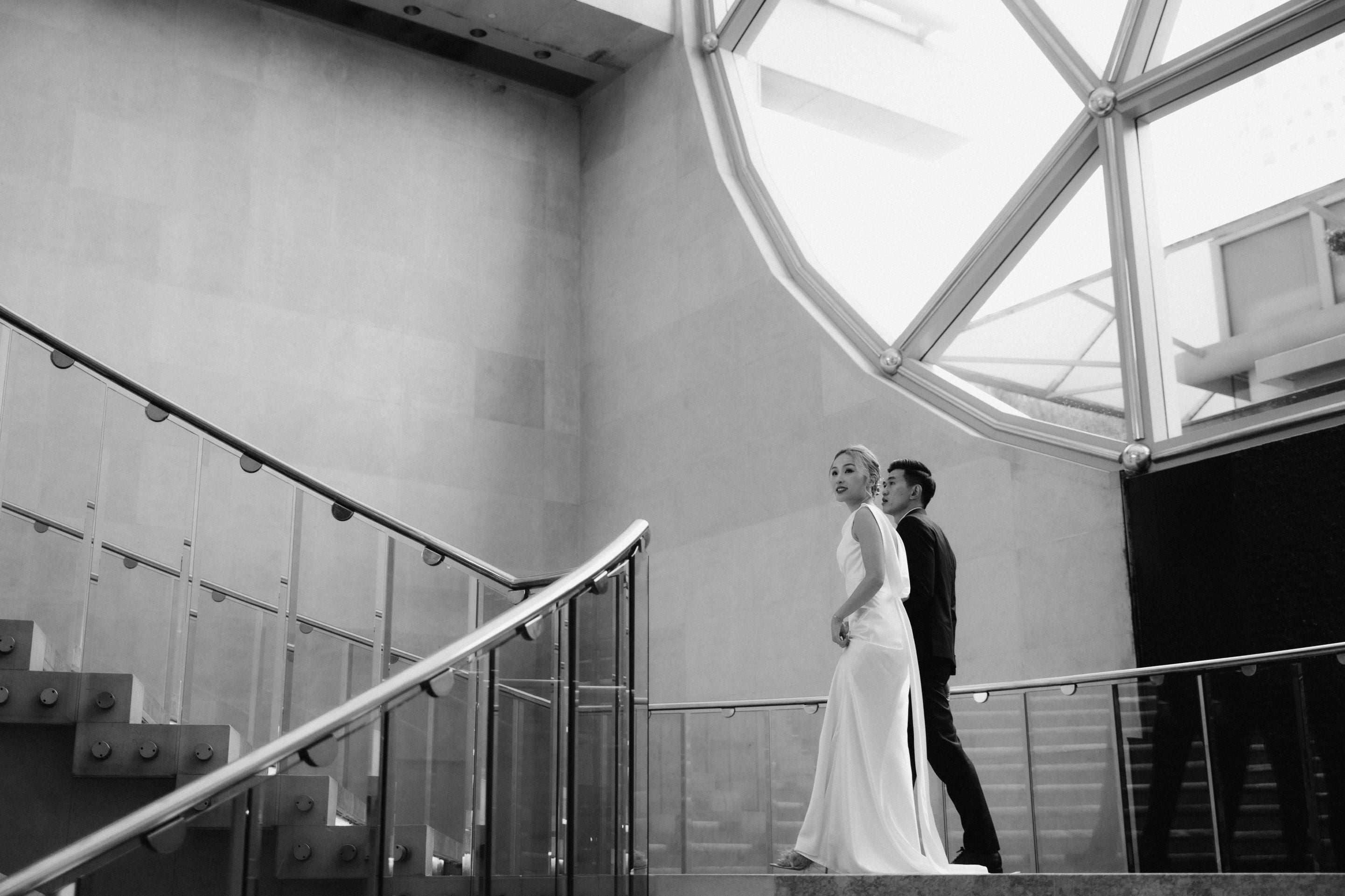 Satin Minimal Wedding Gowns | Bone and Grey Bridal