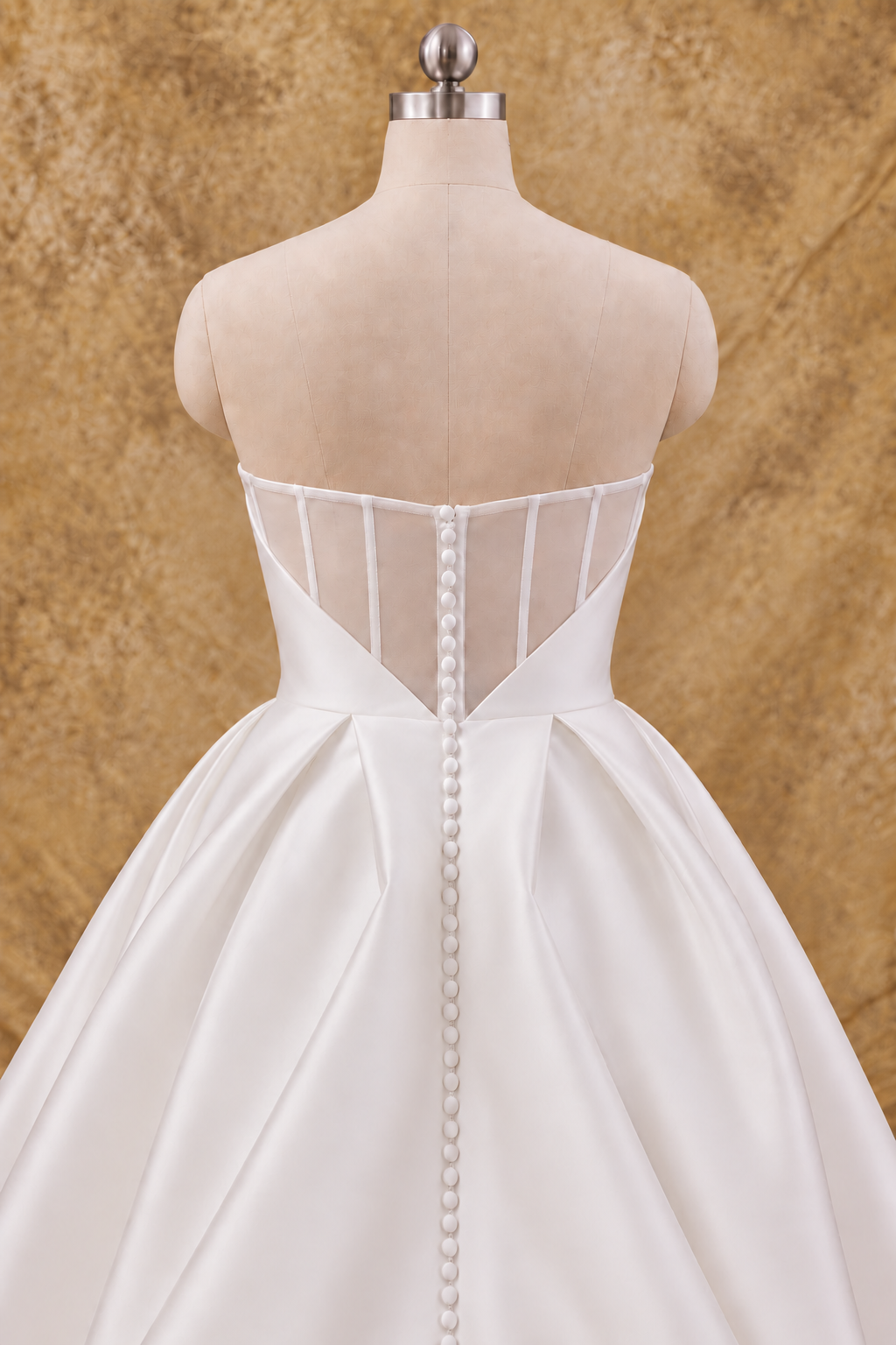 Adelia Mikado Off-the-Shoulder A-Line Wedding Gown with Slit | Bone and Grey Bridal | Affordable Simple Bridal Gowns Online Canada USA Singapore