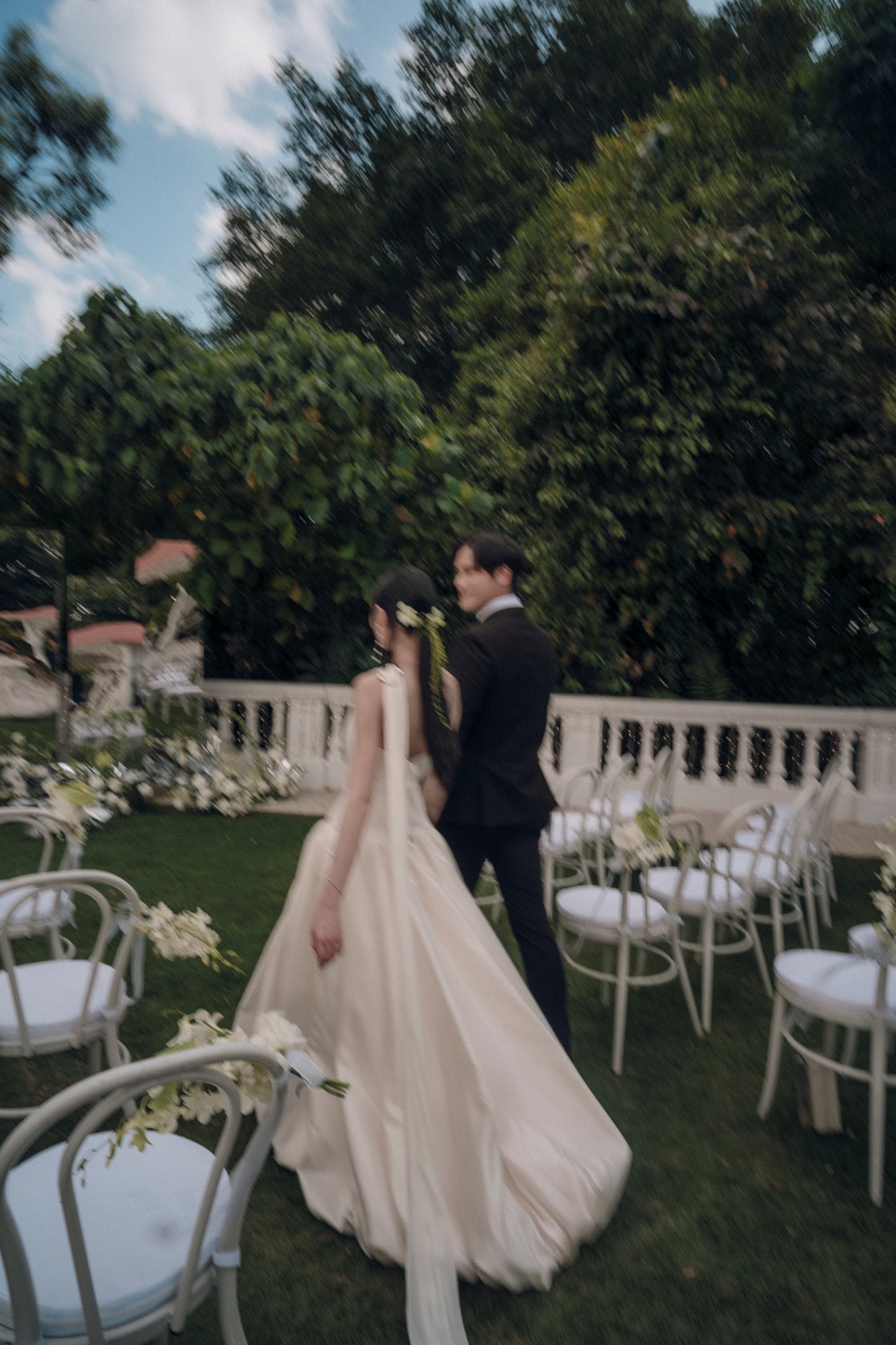 Aria Straight Neckline Strapless Drop Waist A-Line Bubble Hem Wedding Dress with Neck Scarf | Bone and Grey Bridal | Affordable Minimal Simple Bridal Gowns Online Canada USA Singapore