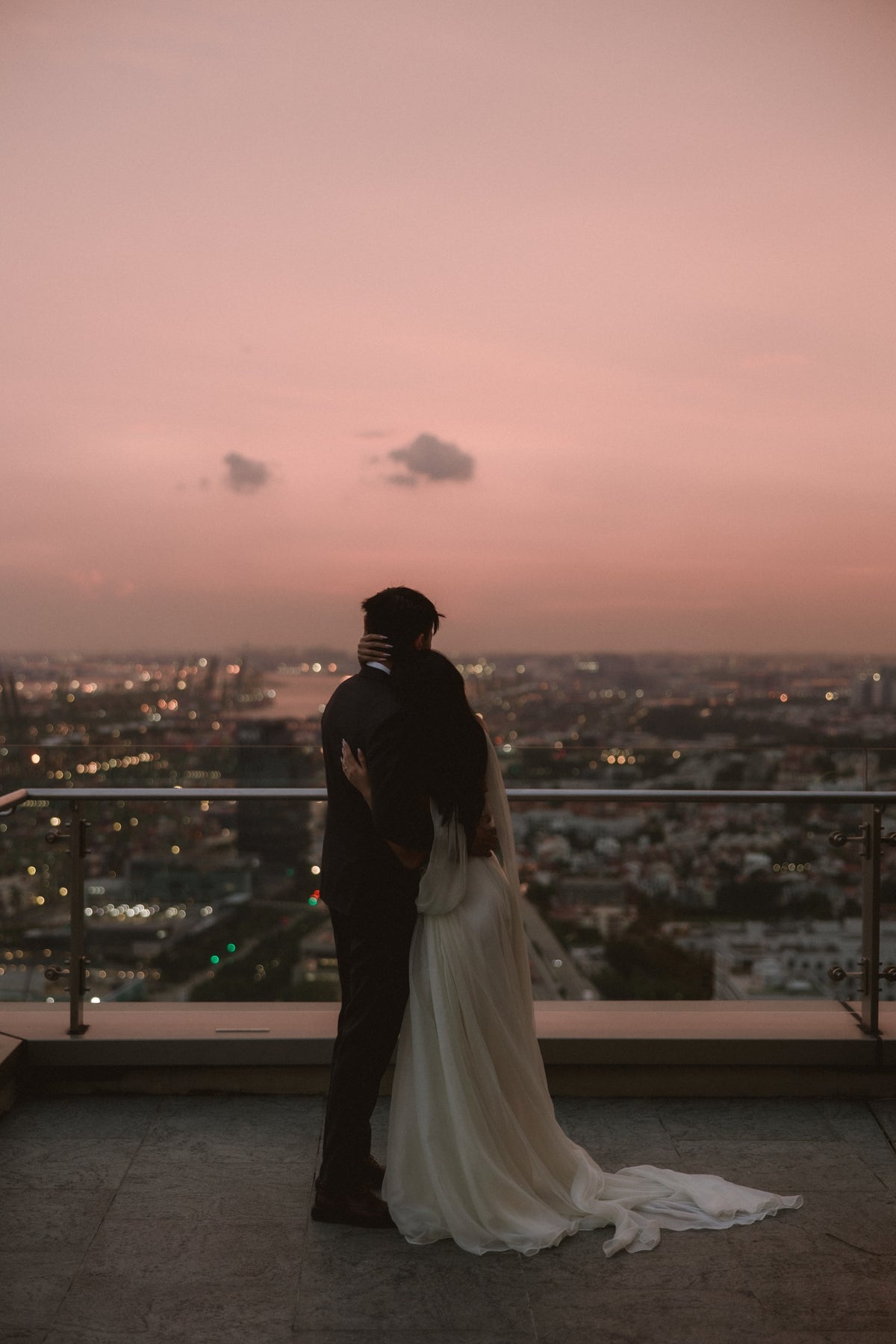 Bailey Textured Ivory Chiffon A-Line Wedding Gown | Bone and Grey Bridal | Affordable Simple Bridal Gowns Online Canada USA Singapore