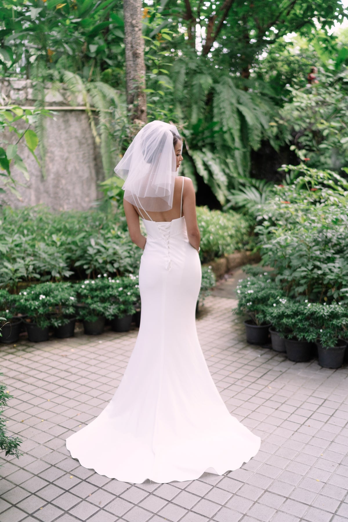 Bree Asymmetric Column Crepe Wedding Dress | Bone and Grey Bridal | Affordable minimal wedding dresses online Canada Singapore USA