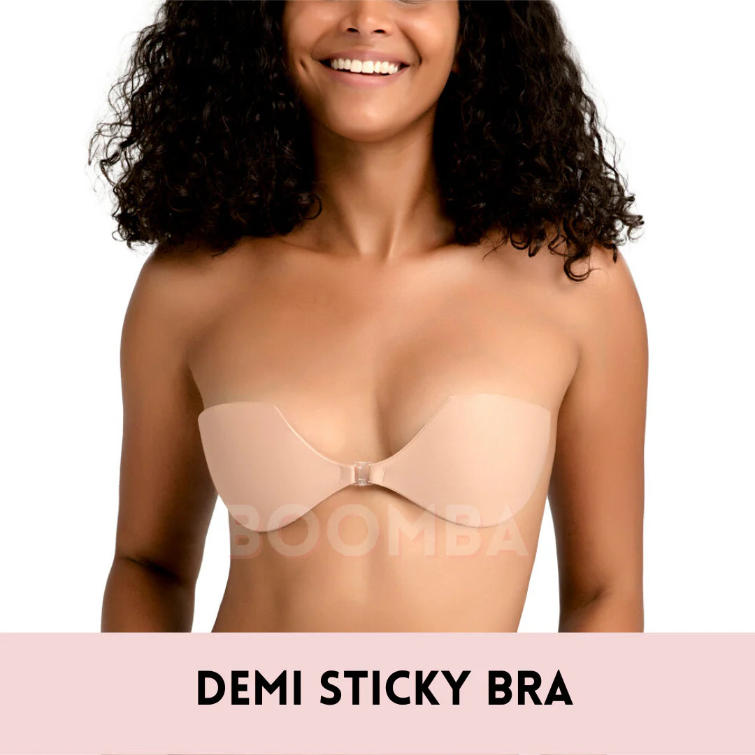BOOMBA Demi Sticky Bra | Bone & Grey Bridal | Wedding Bra Accessories Padded Adhesive Inserts for Bridal Gowns Wedding Dresses Canada USA Singapore Australia UK