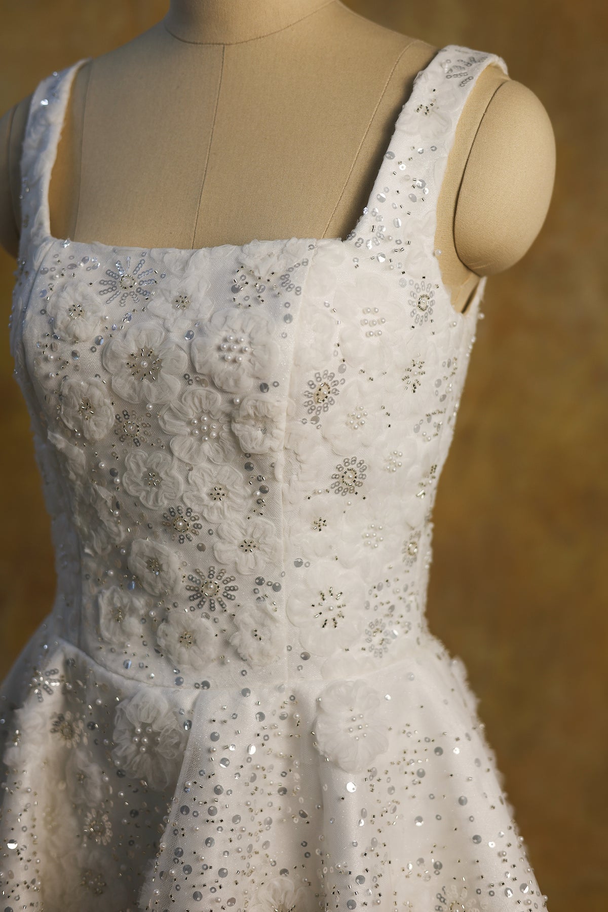 Elisha Bedazzled Square Neck Mini A-Line After-Party Dress | Bone and Grey Bridal | Affordable Simple Bridal Gowns Online Canada USA Singapore