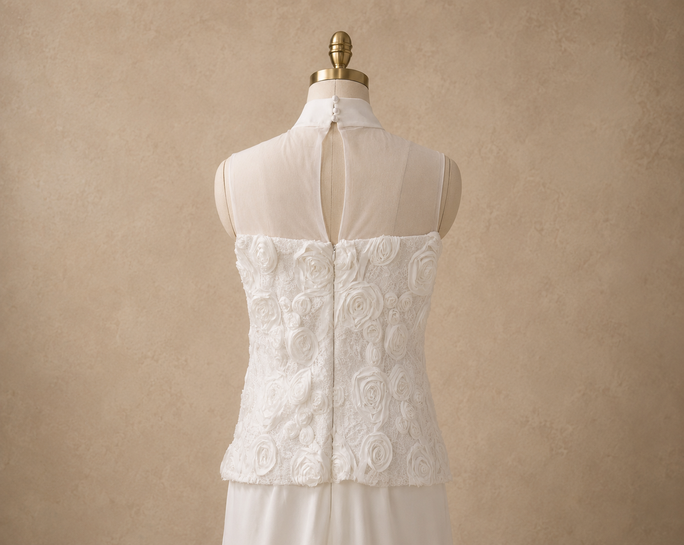 Fiona Mandarin Collar Lace Applique Column Modern Qipao Cheongsam Dress | Bone and Grey Bridal | Affordable Simple Bridal Gowns Online Canada USA Singapore
