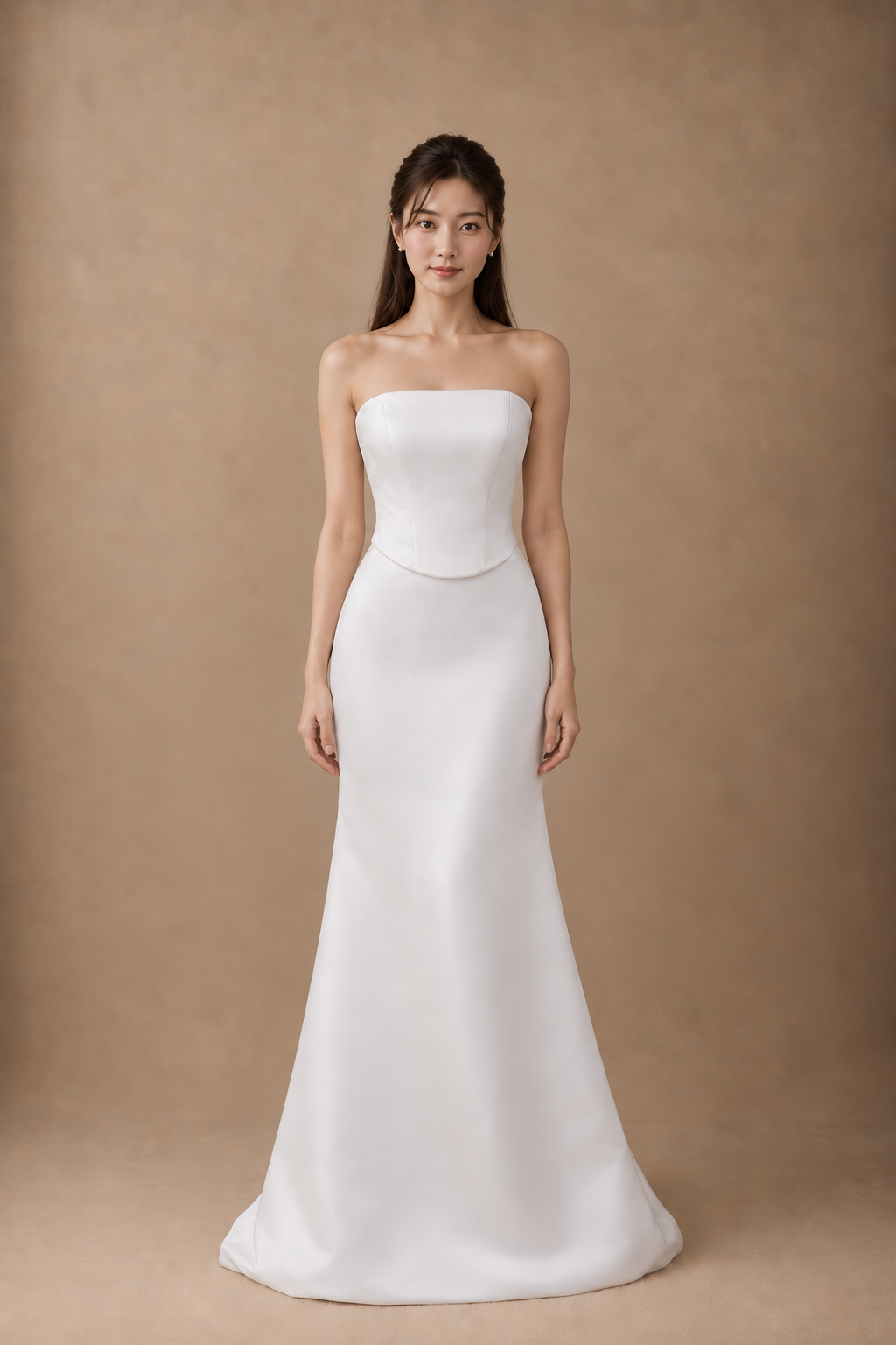 Hannah Satin Corset & Fit and Flare Skirt 2-Piece Set | Bone and Grey Bridal | Affordable Simple Bridal Gowns Online Canada USA Singapore