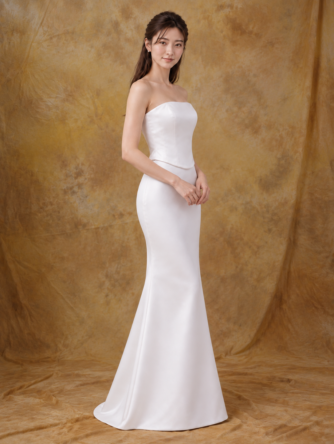 Hannah Satin Corset & Fit and Flare Skirt 2-Piece Set | Bone and Grey Bridal | Affordable Simple Bridal Gowns Online Canada USA Singapore