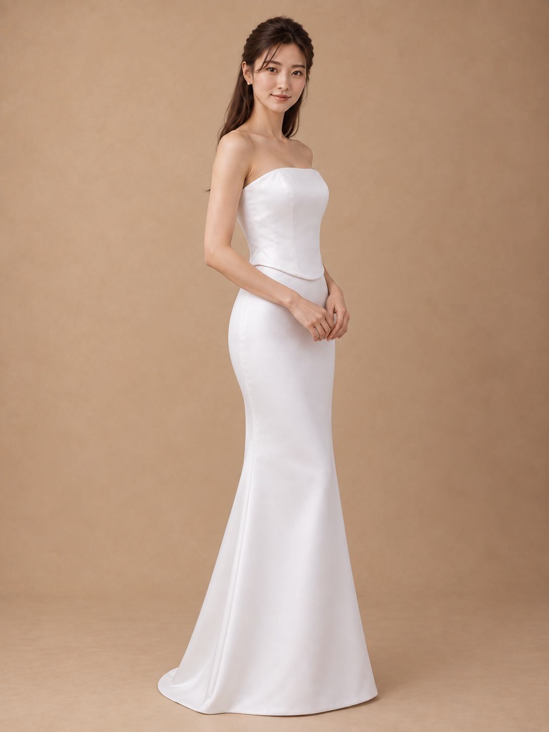 Hannah Satin Corset & Fit and Flare Skirt 2-Piece Set | Bone and Grey Bridal | Affordable Simple Bridal Gowns Online Canada USA Singapore
