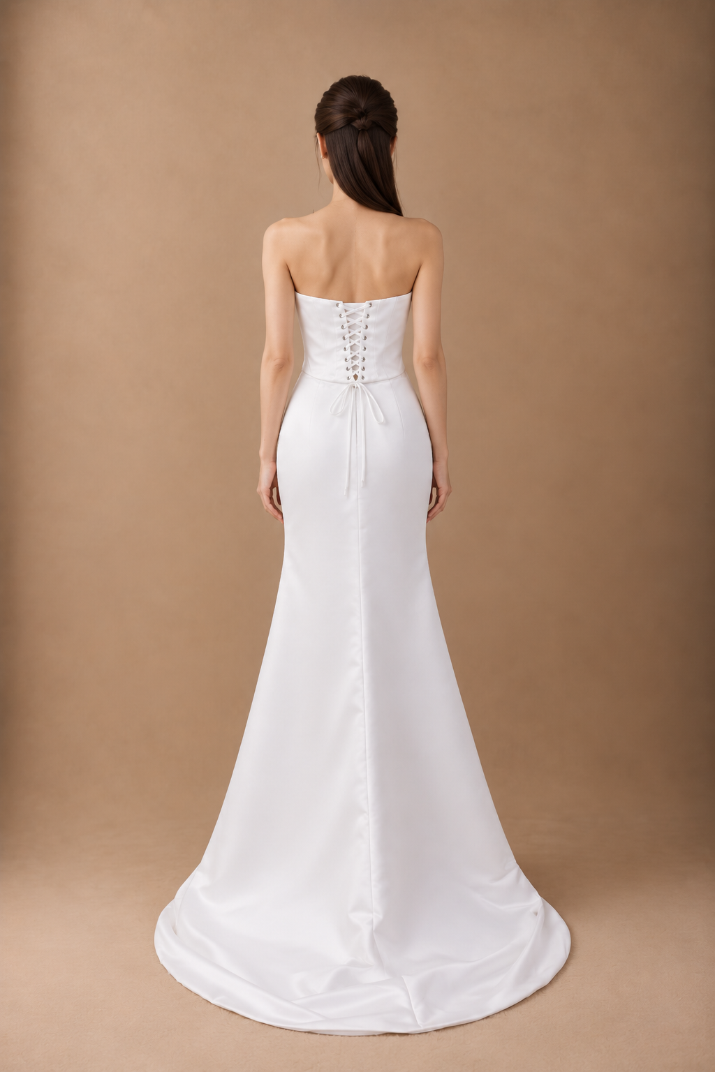 Hannah Satin Corset & Fit and Flare Skirt 2-Piece Set | Bone and Grey Bridal | Affordable Simple Bridal Gowns Online Canada USA Singapore