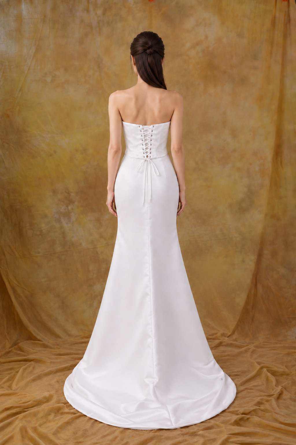Hannah Satin Corset & Fit and Flare Skirt 2-Piece Set | Bone and Grey Bridal | Affordable Simple Bridal Gowns Online Canada USA Singapore