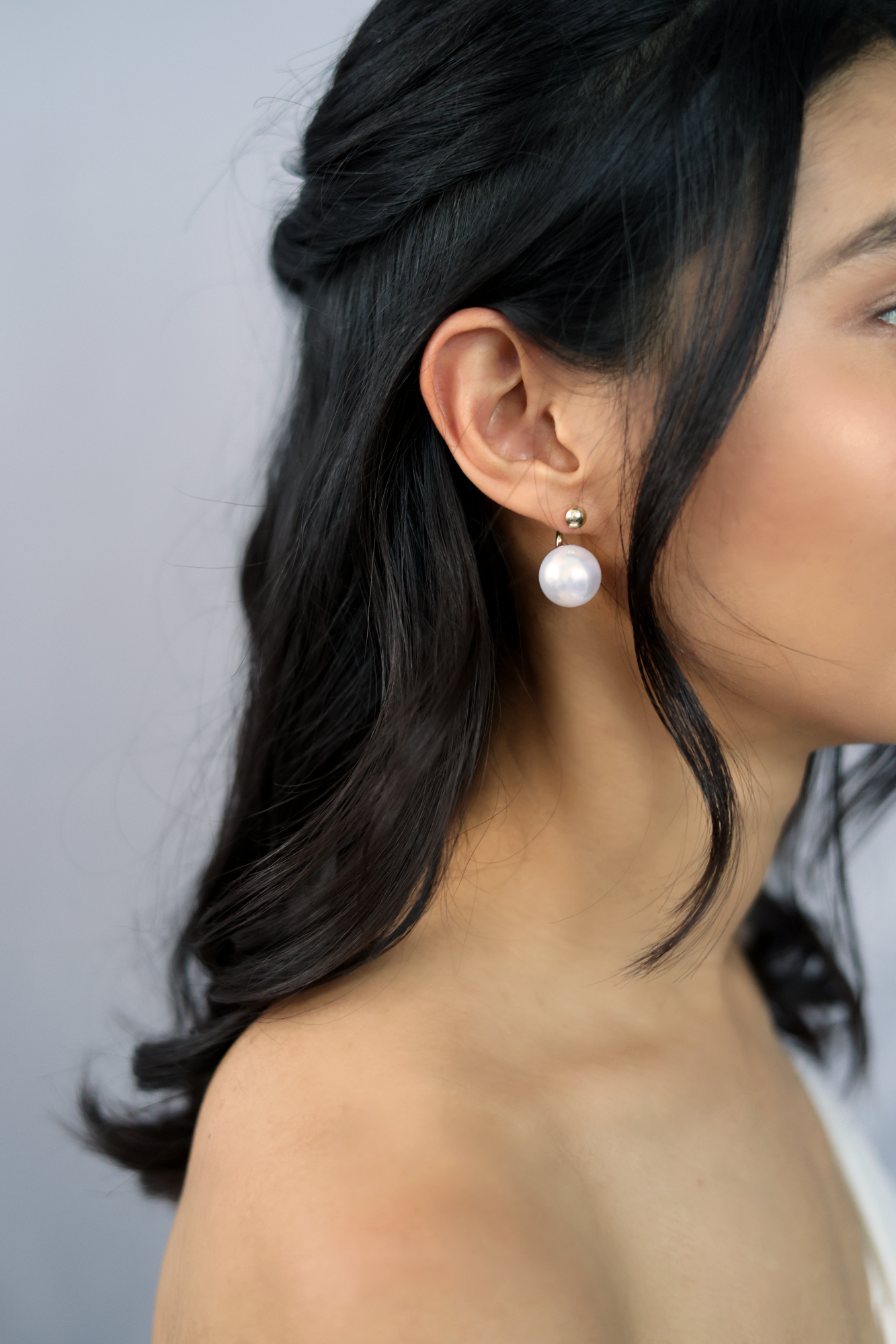 Abigail Pearl Resin Earrings | Bone and Grey Bridal Accessories