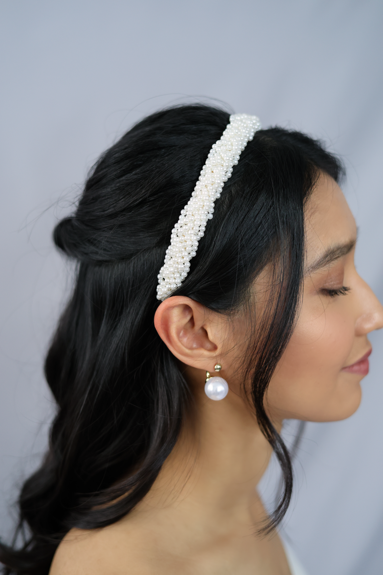 Blair Beaded Headband | Bone & Grey Bridal Accessories
