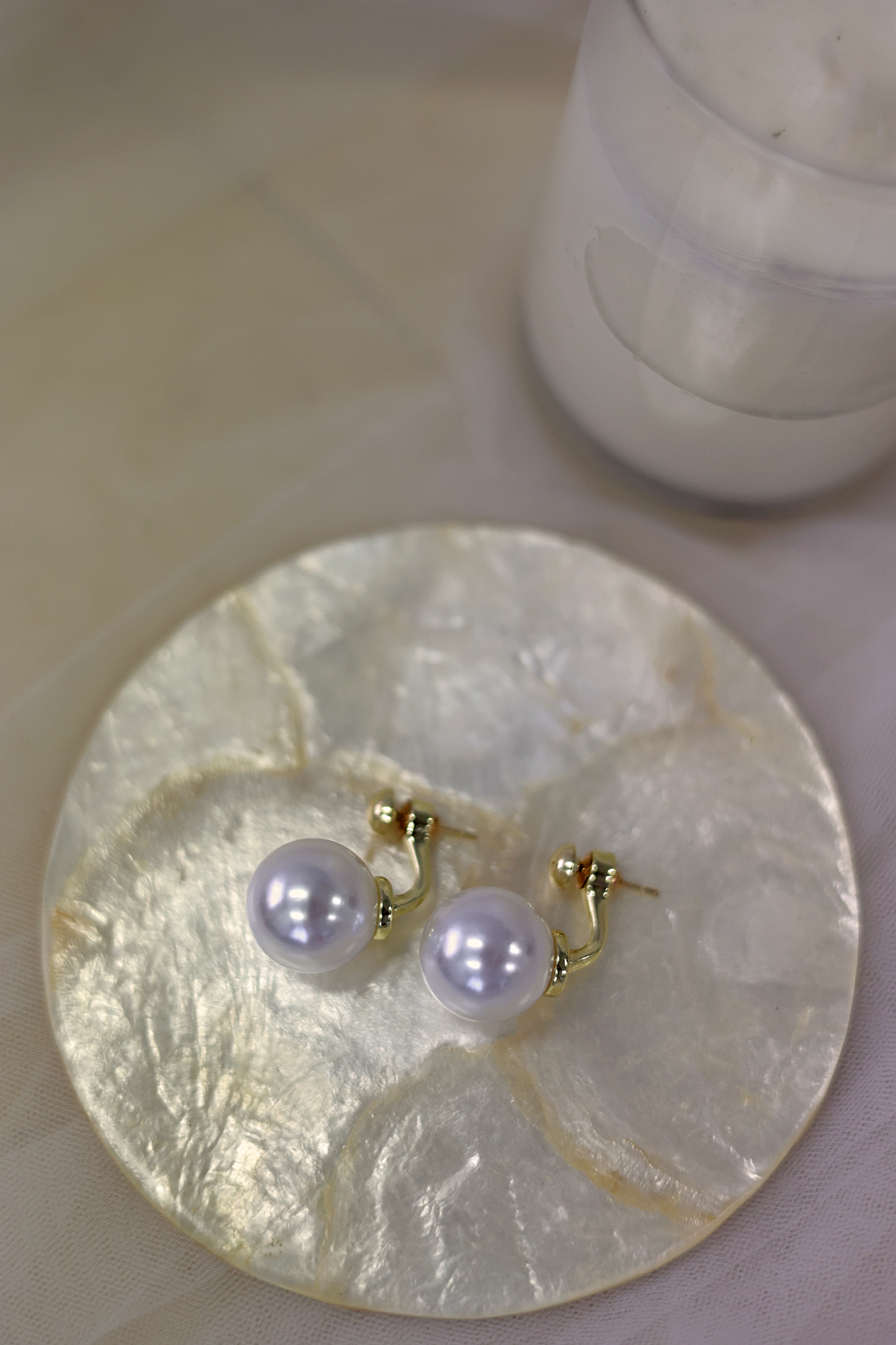 Abigail Pearl Resin Earrings | Bone and Grey Bridal Accessories