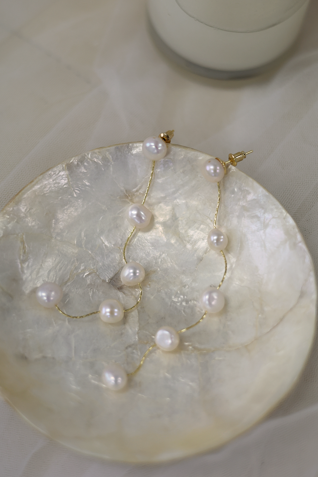 Fione Freshwater Pearl Earrings | Bone and Grey Bridal Accessories