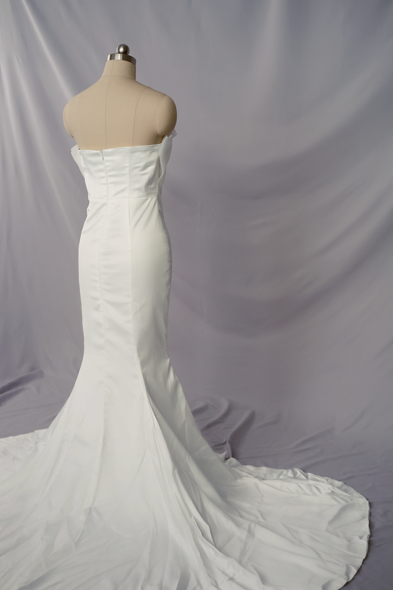 Vera Strapless Organza Satin Minimal Wedding Dress | Bone & Grey