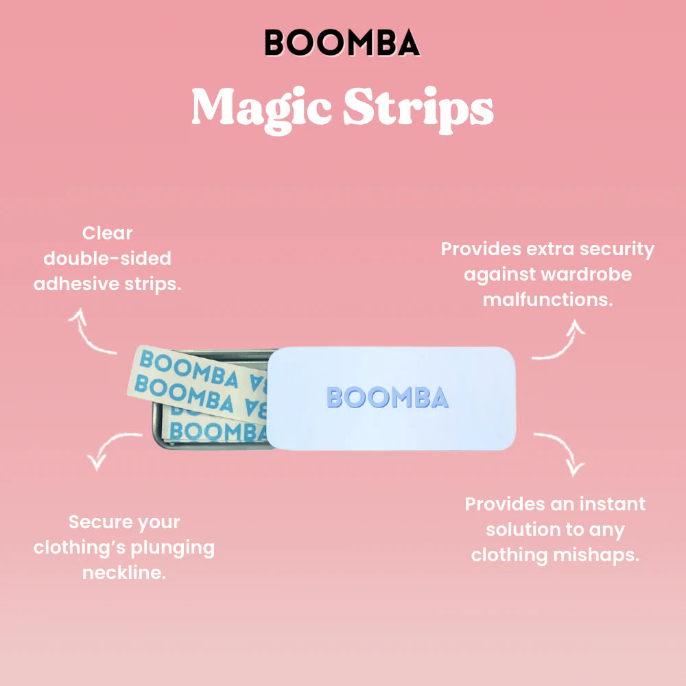 BOOMBA Magic Strips | Bone & Grey Bridal | Wedding Bra Accessories Padded Adhesive Inserts for Bridal Gowns Wedding Dresses Canada USA Singapore Australia UK