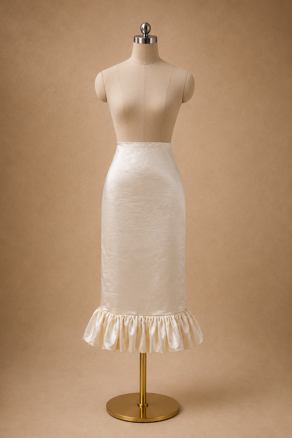 Ivy 2-Piece Strapless Corset & Pencil Skirt Bubble Hem Wedding Dress with Neck Scarf Civil Ceremony Set | Bone and Grey Bridal | Affordable Simple Bridal Gowns Online Canada USA Singapore