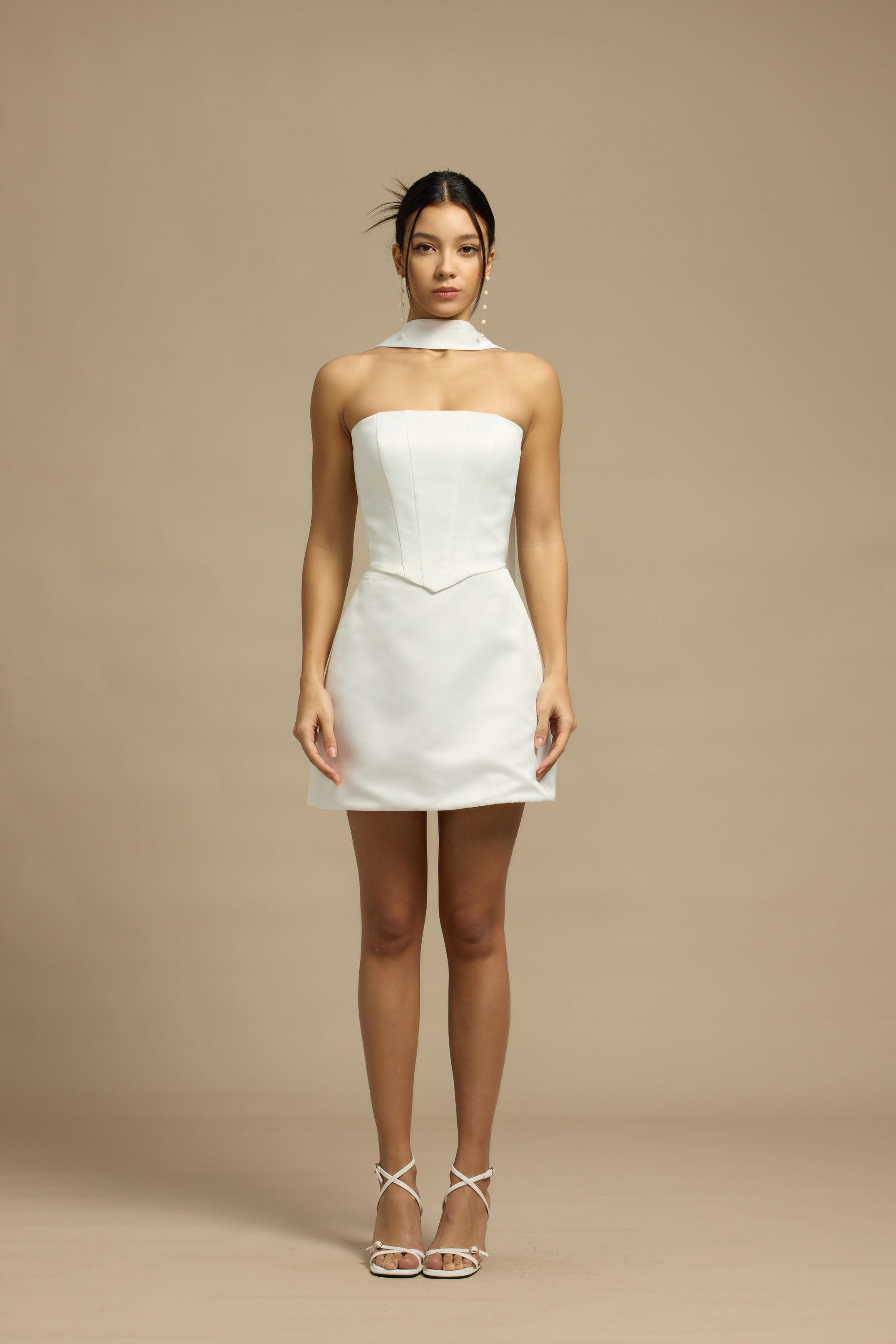 Jodie Satin Bridal Mini Set | Bone & Grey Bridal | Wedding Afterparty Mini Dresses Online Canada USA Australia UK Singapore