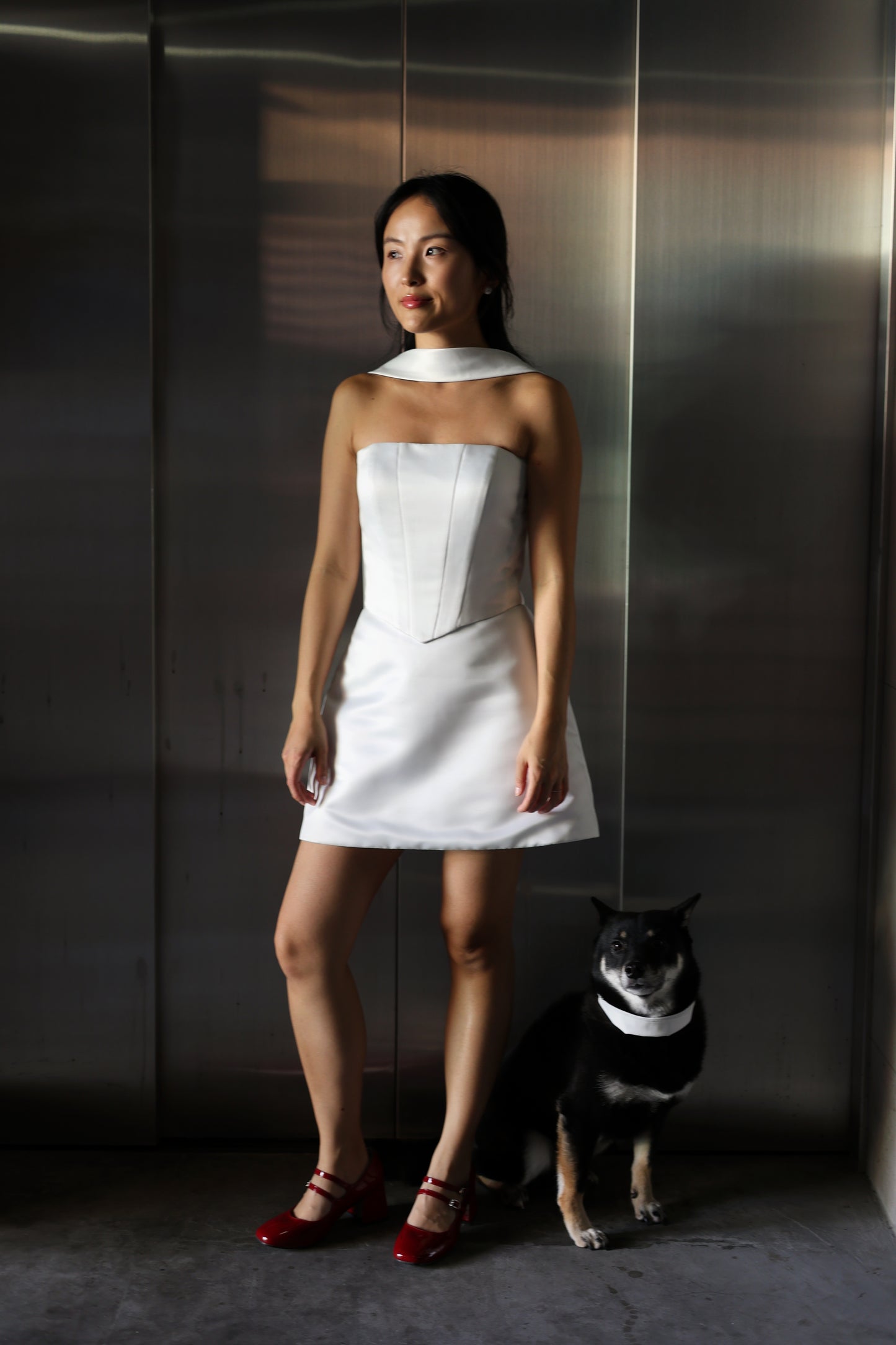 Jodie Satin Bridal Mini Set | Bone & Grey Bridal | Wedding Afterparty Mini Dresses Online Canada USA Australia UK Singapore