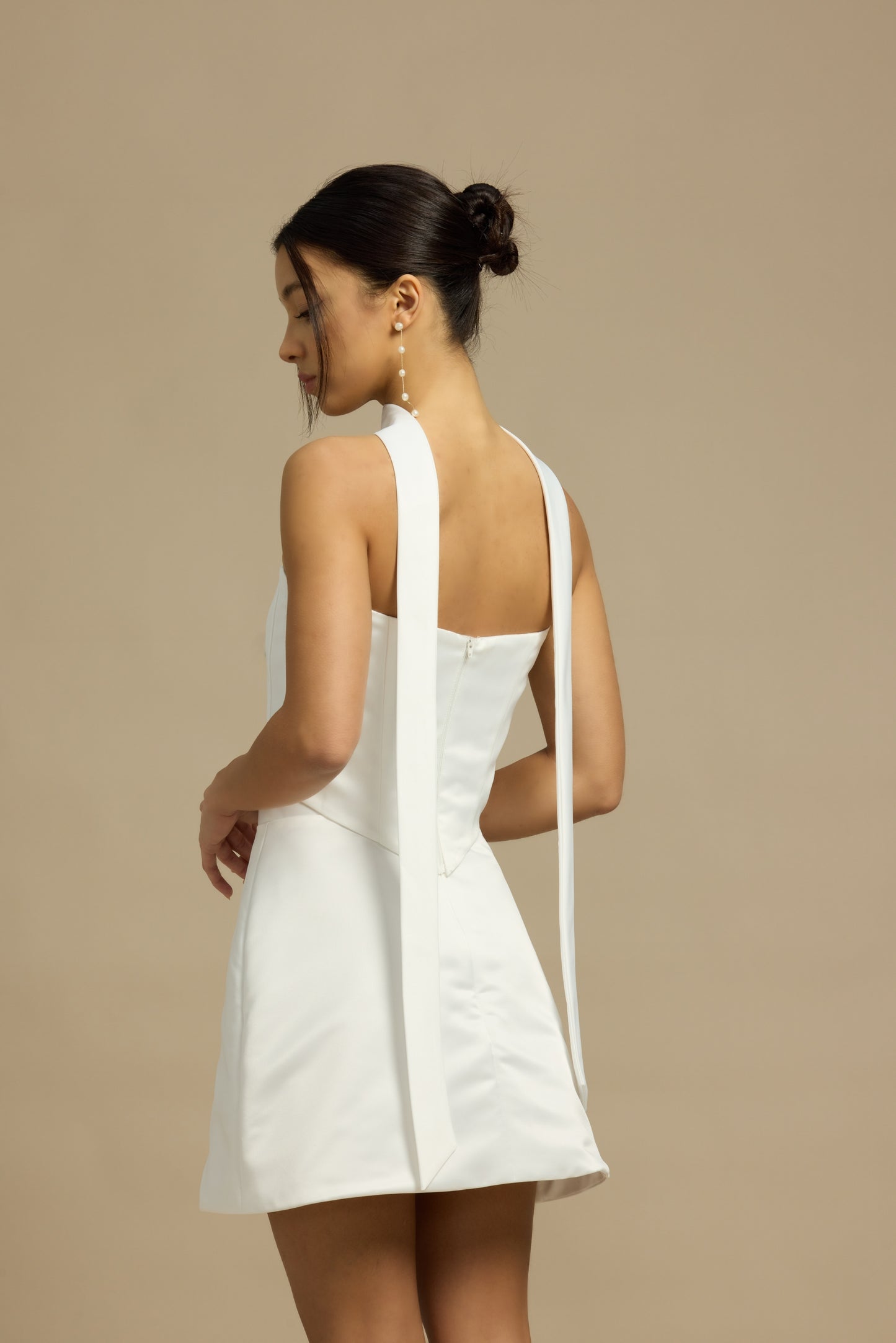 Jodie Satin Bridal Mini Set | Bone & Grey Bridal | Wedding Afterparty Mini Dresses Online Canada USA Australia UK Singapore