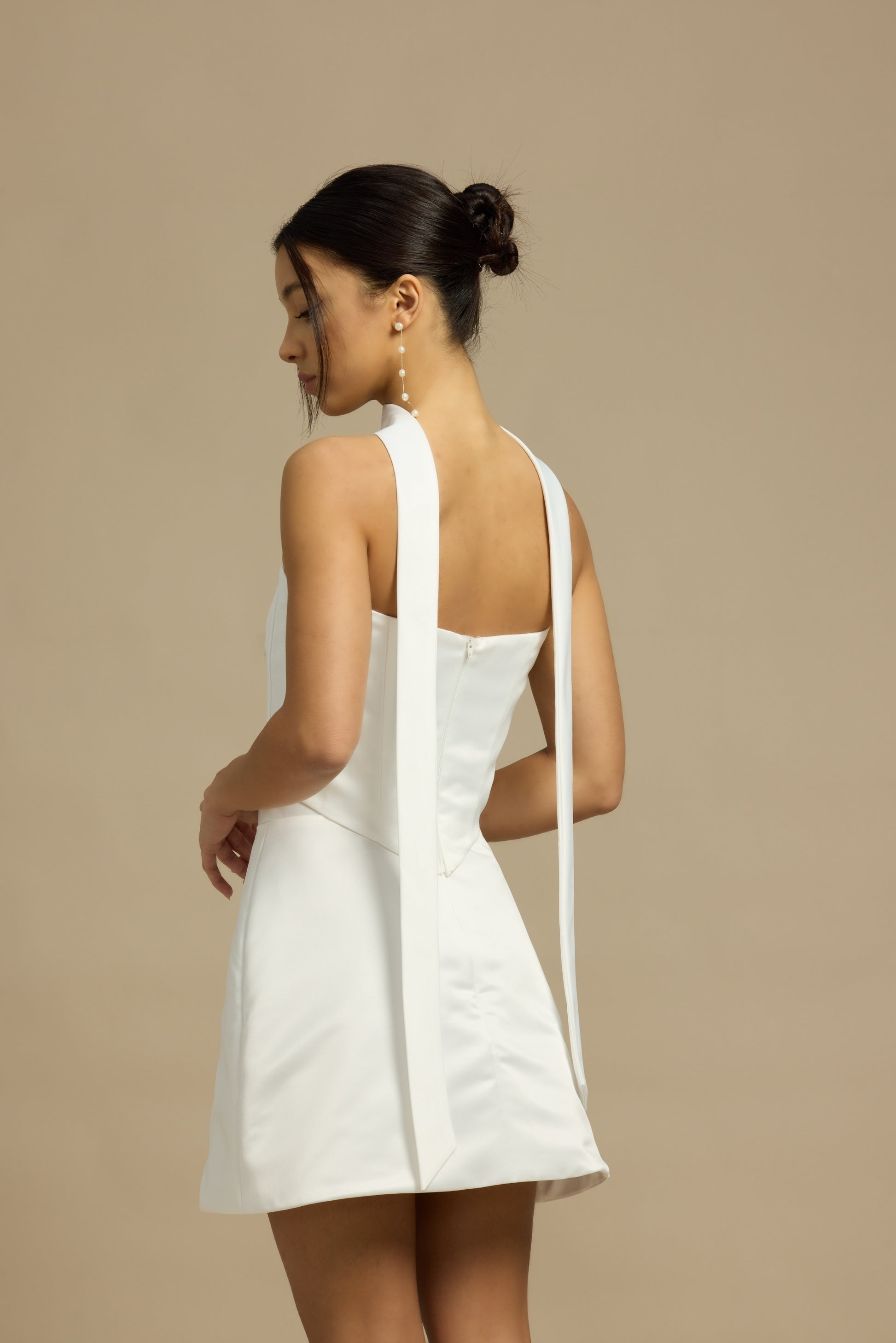 Jodie Satin Bridal Mini Set | Bone & Grey Bridal | Wedding Afterparty Mini Dresses Online Canada USA Australia UK Singapore