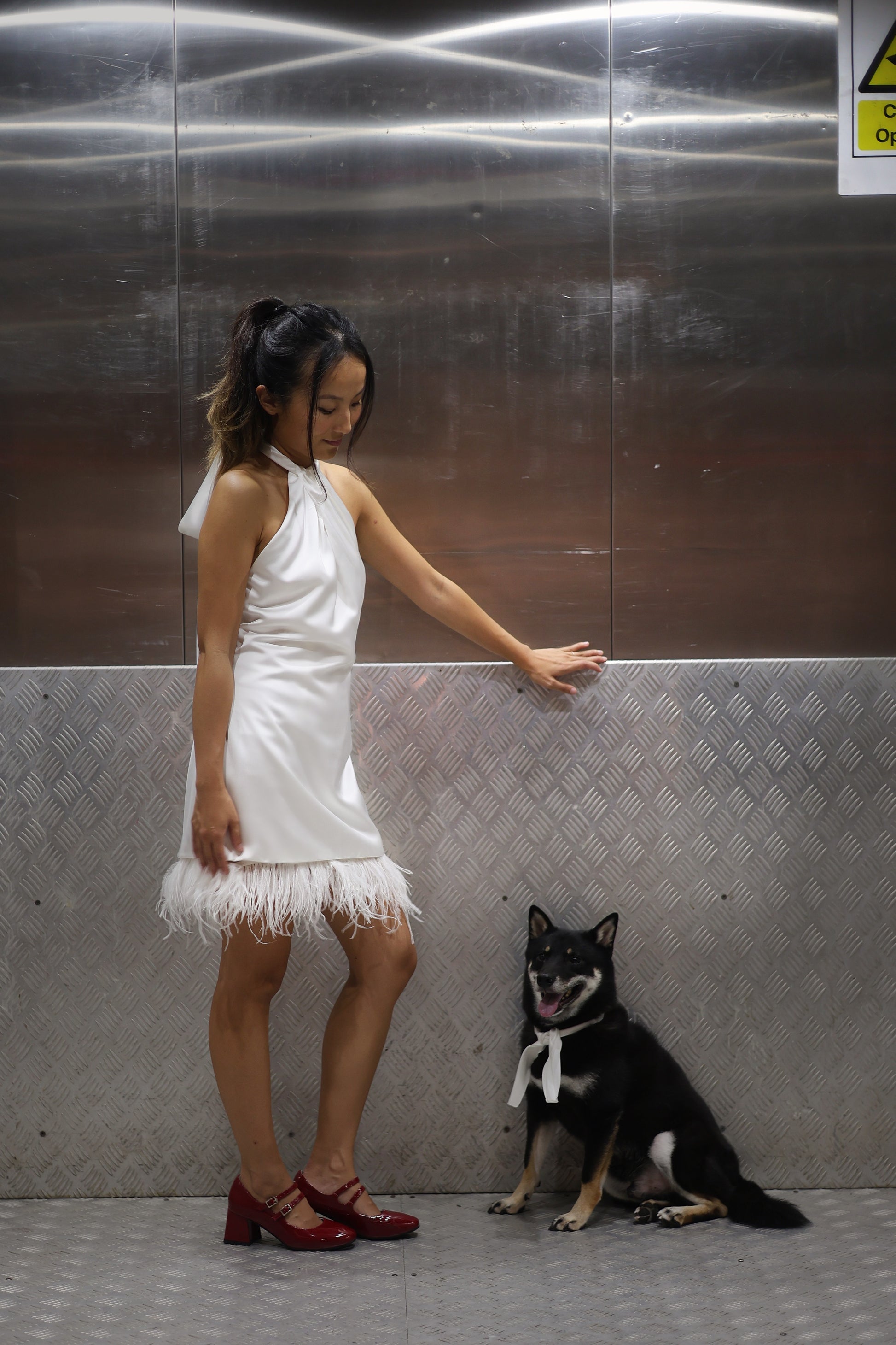 Joy Bridal Mini with Feather Trim | Bone & Grey Bridal | Wedding Afterparty Mini Dresses Online Canada USA Australia UK Singapore