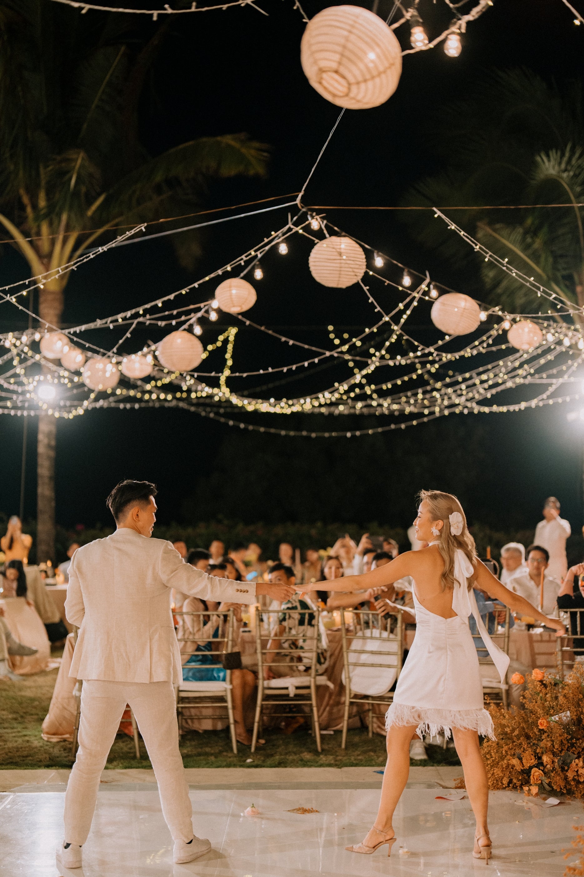 Joy Bridal Mini with Feather Trim | Bone & Grey Bridal | Wedding Afterparty Mini Dresses Online Canada USA Australia UK Singapore