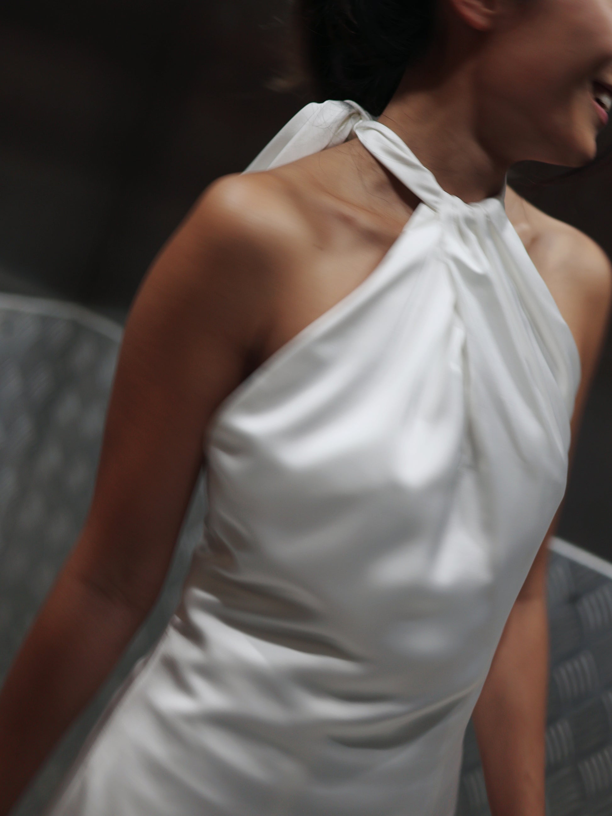 Joy Bridal Mini with Feather Trim | Bone & Grey Bridal | Wedding Afterparty Mini Dresses Online Canada USA Australia UK Singapore