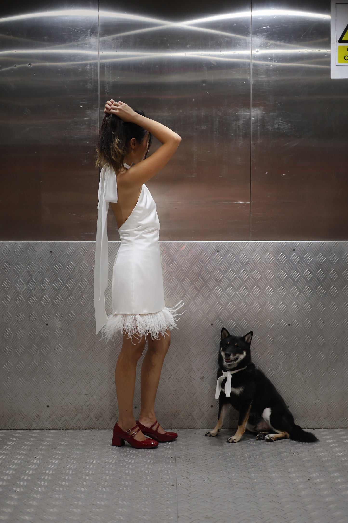 Joy Bridal Mini with Feather Trim | Bone & Grey Bridal | Wedding Afterparty Mini Dresses Online Canada USA Australia UK Singapore