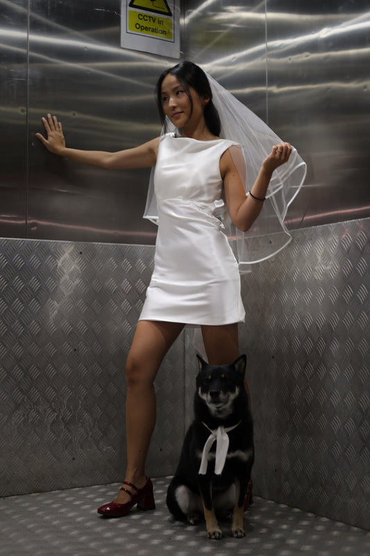 Julia Satin Bridal Mini | Bone & Grey Bridal | Wedding Afterparty Mini Dresses Online Canada USA Australia UK Singapore