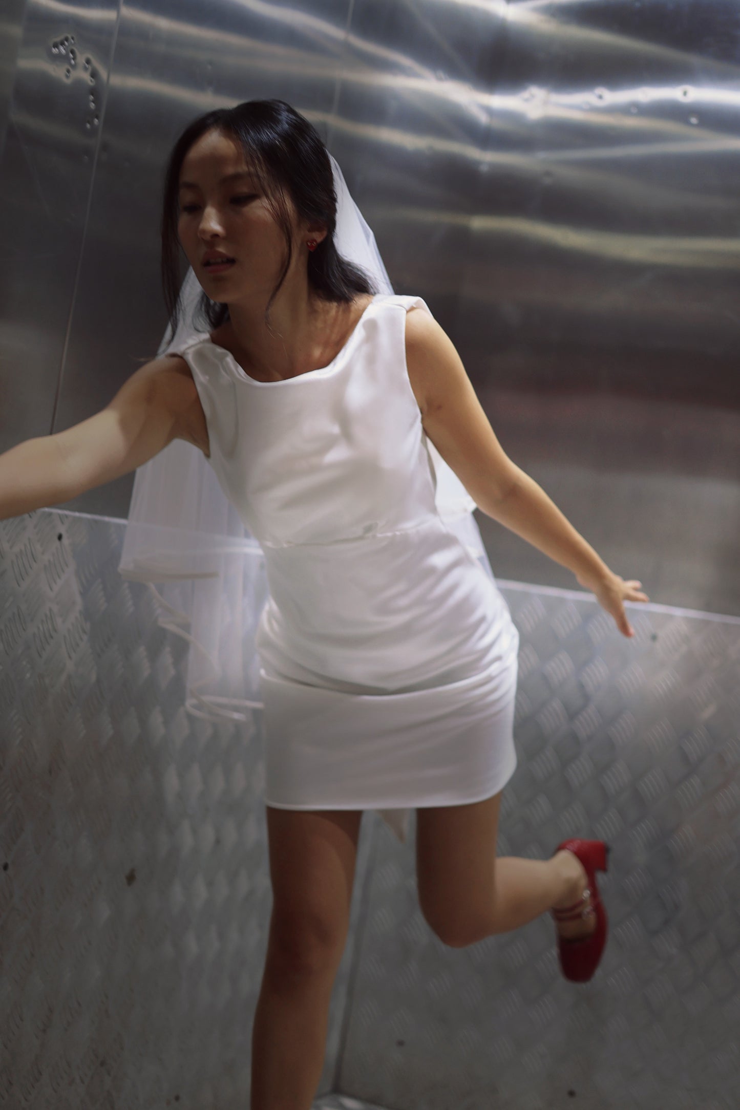 Julia Satin Bridal Mini | Bone & Grey Bridal | Wedding Afterparty Mini Dresses Online Canada USA Australia UK Singapore