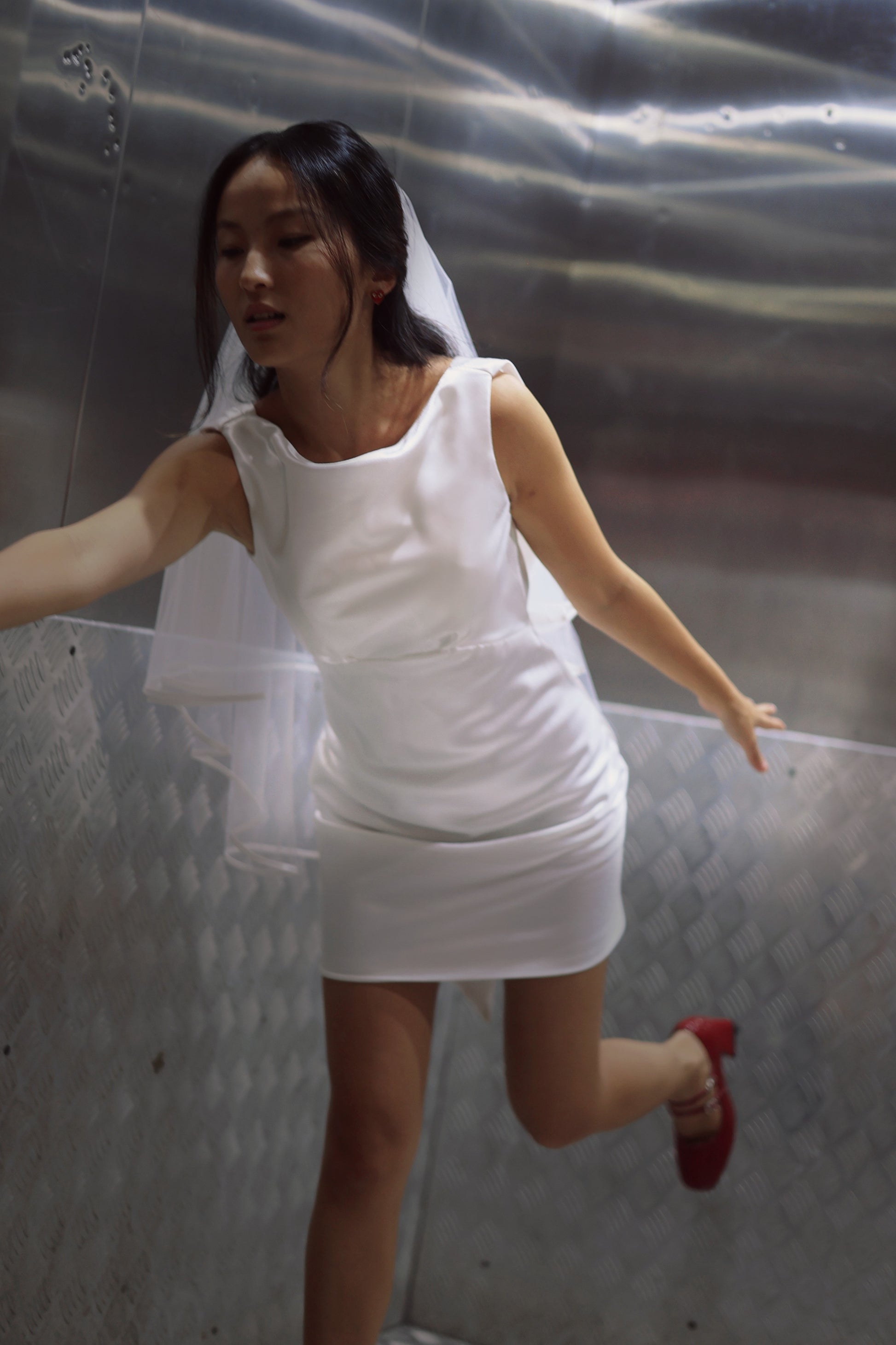 Julia Satin Bridal Mini | Bone & Grey Bridal | Wedding Afterparty Mini Dresses Online Canada USA Australia UK Singapore