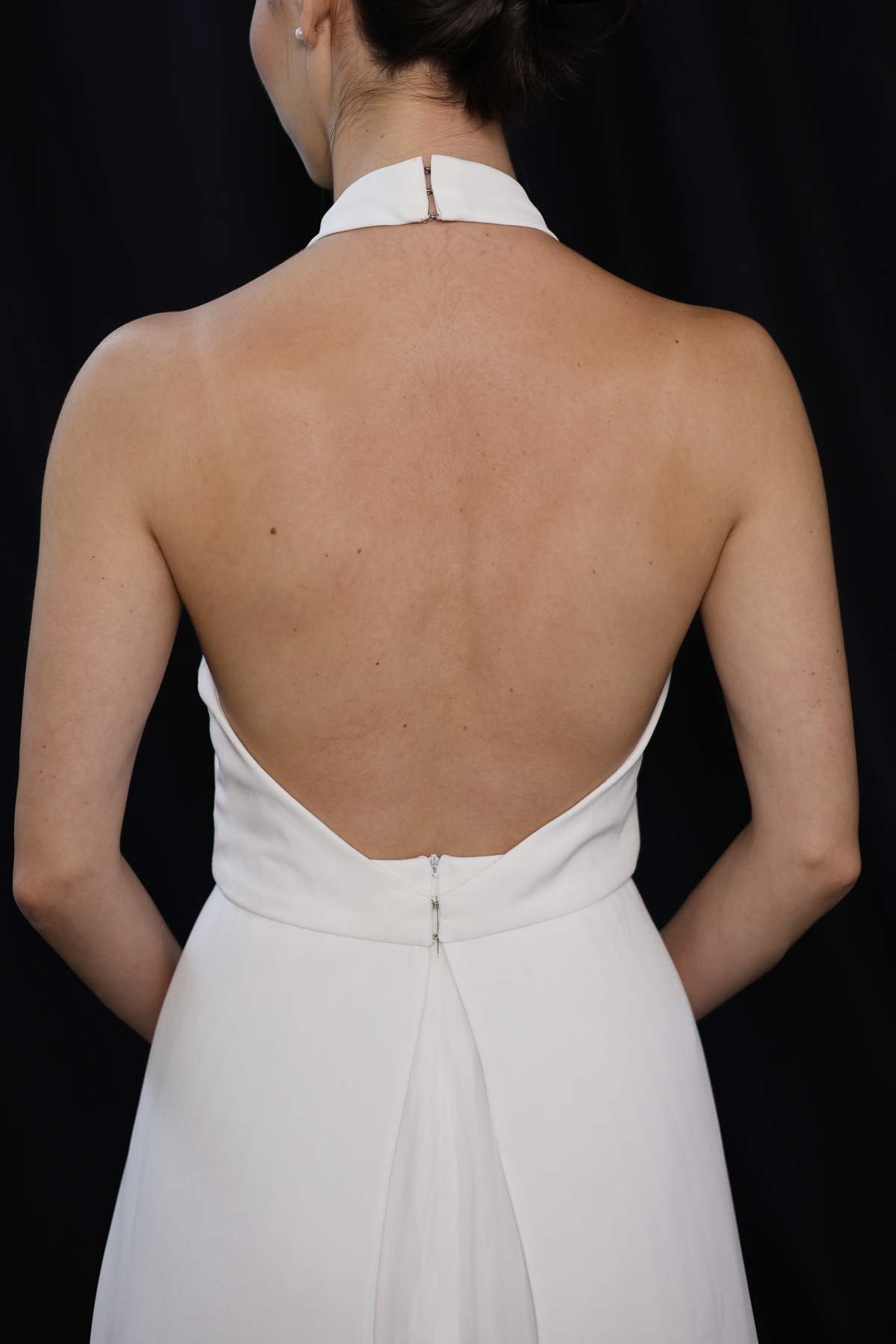 Juniper 2-Piece Halter Dress Set with A-Line Chiffon Skirt | Bone and Grey Bridal | Affordable Minimal Wedding Dresses Online Canada USA Singapore