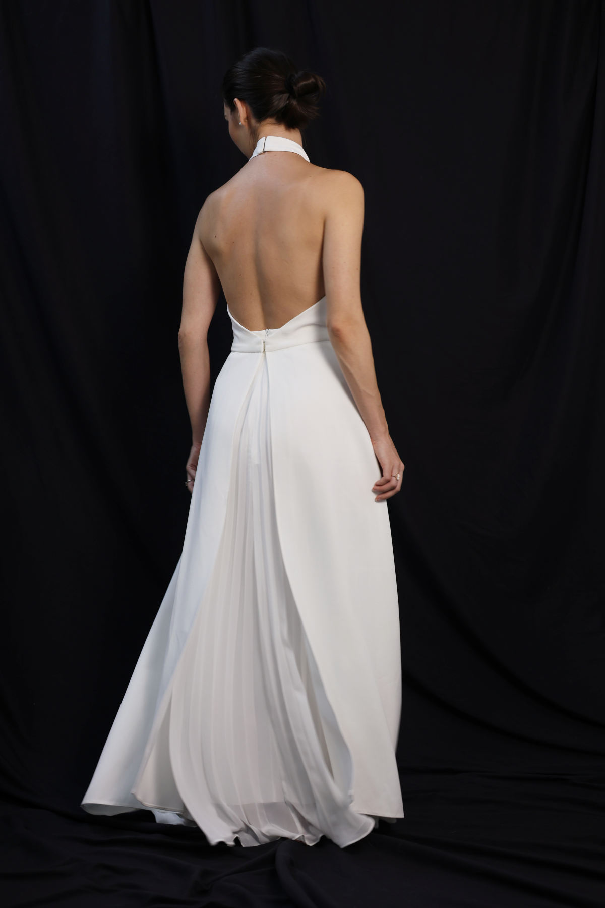 Juniper 2-Piece Halter Dress Set with A-Line Chiffon Skirt | Bone and Grey Bridal | Affordable Minimal Wedding Dresses Online Canada USA Singapore
