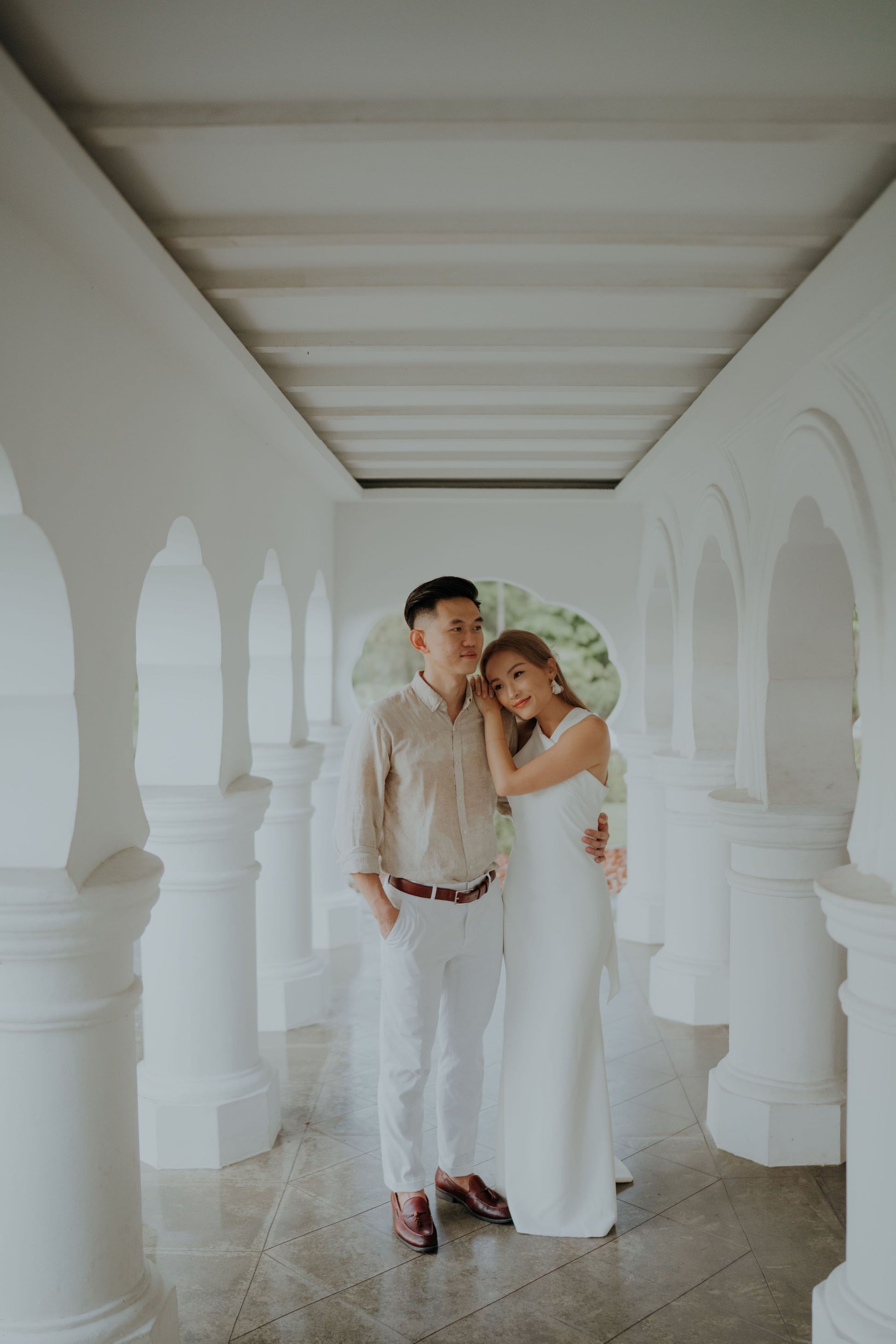 Anna Halter Crepe Column Wedding Dress with Long Drapes | Bone and Grey Bridal | Affordable Anna Halter Crepe Column Wedding Dress with Long Drapes | Bone and Grey Bridal | Affordable
