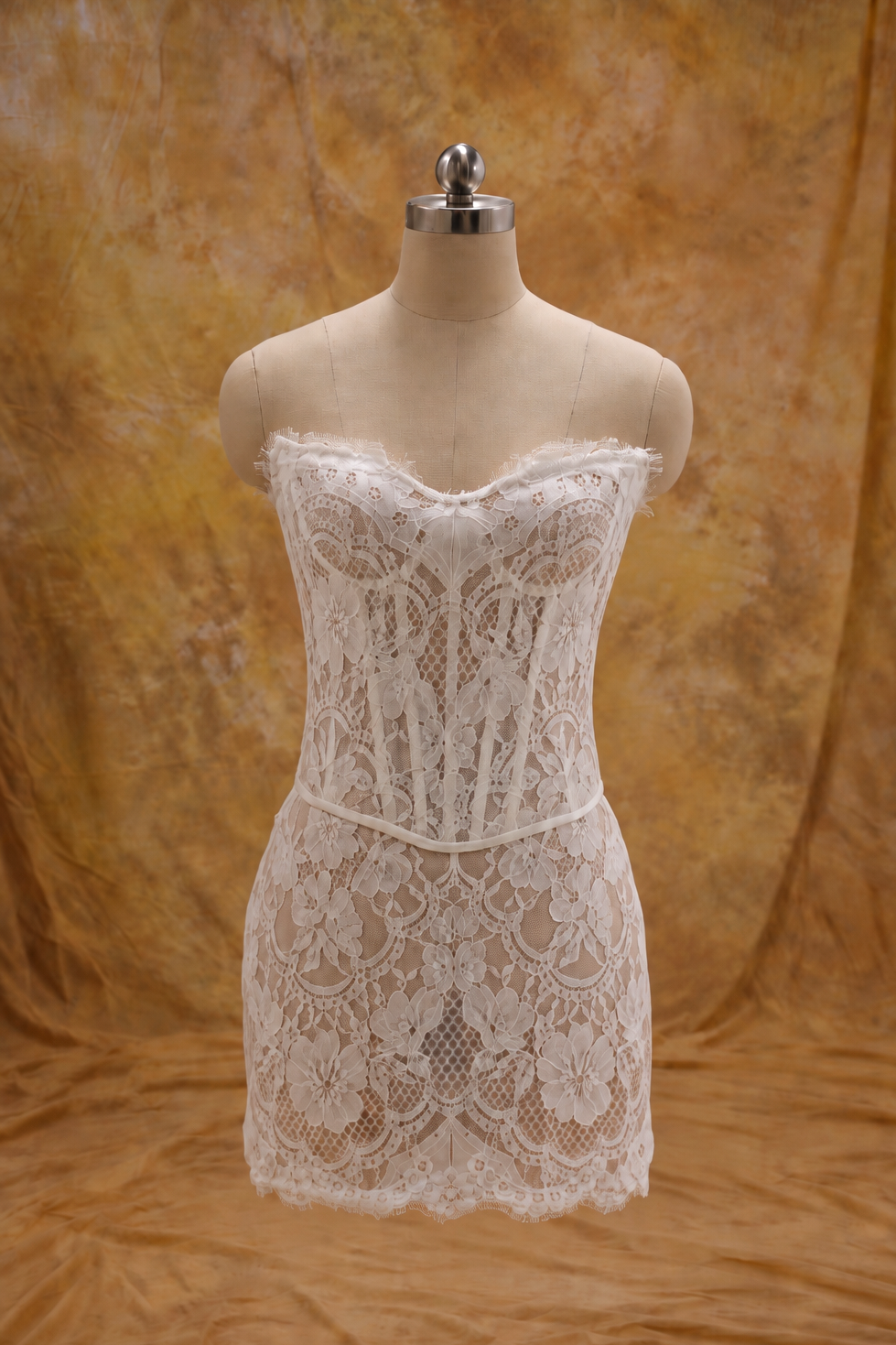 Kimberley Lace Corset & Satin Fit and Flare Skirt Wedding Gown Set | Bone and Grey Bridal | Affordable Simple Bridal Gowns Online Canada USA Singapore | Bone and Grey Bridal | Affordable Simple Bridal Gowns Online Canada USA Singapore