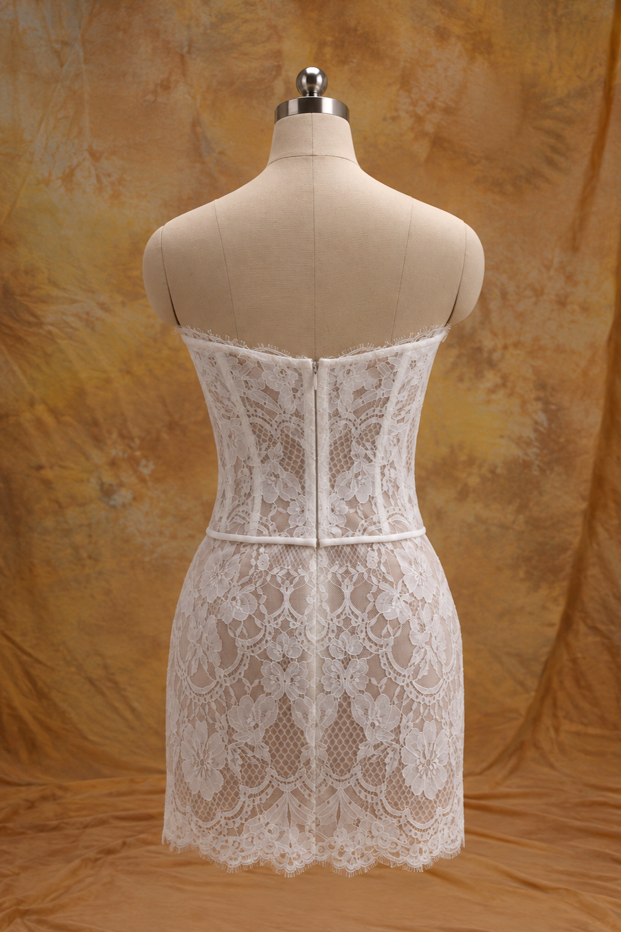 Kimberley Lace Corset & Satin Fit and Flare Skirt Wedding Gown Set | Bone and Grey Bridal | Affordable Simple Bridal Gowns Online Canada USA Singapore | Bone and Grey Bridal | Affordable Simple Bridal Gowns Online Canada USA Singapore