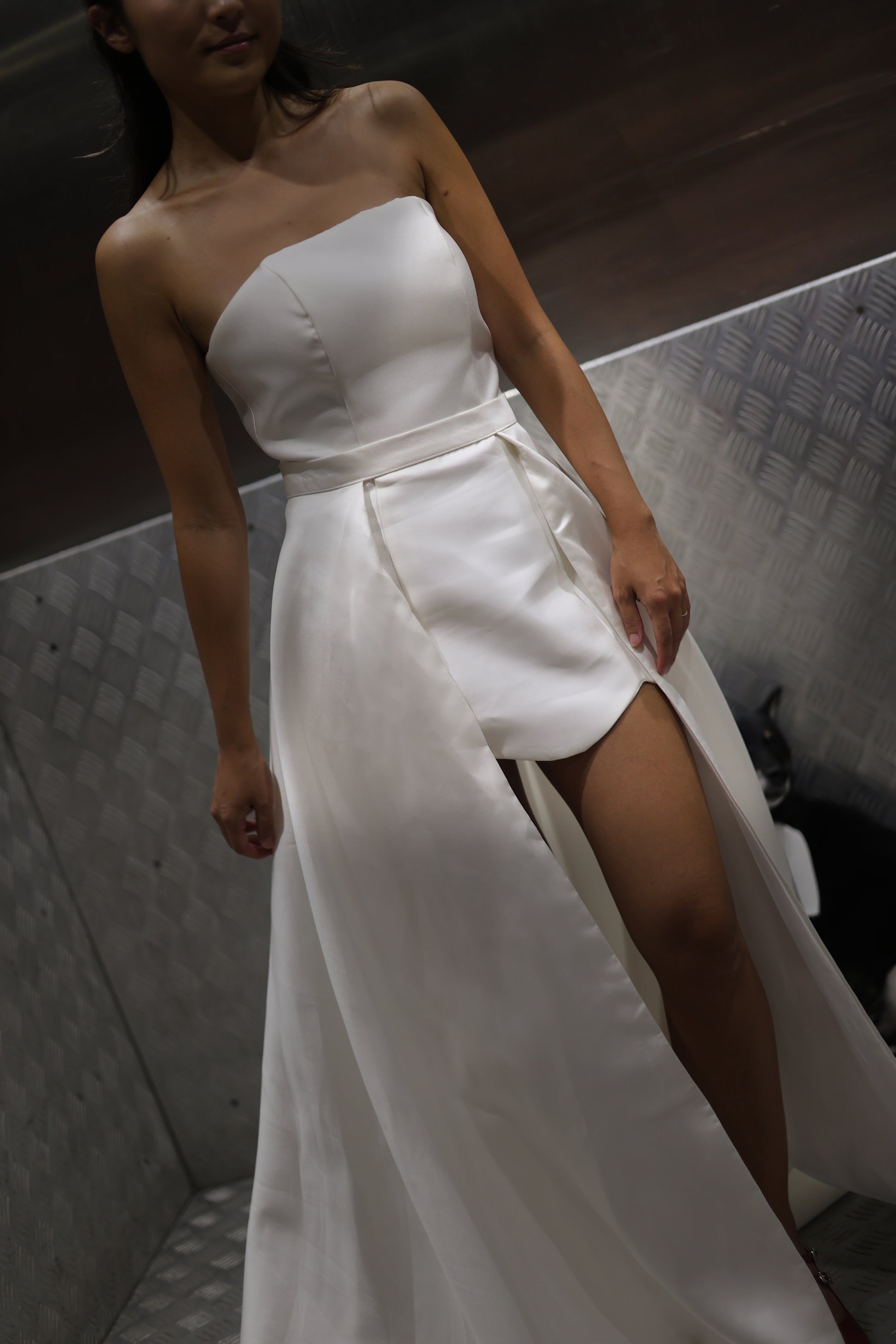 Luna Scalloped Mini Dress Set (Convertible) | Bone & Grey Bridal | Wedding Afterparty Mini Dresses Online Canada USA Australia UK Singapore