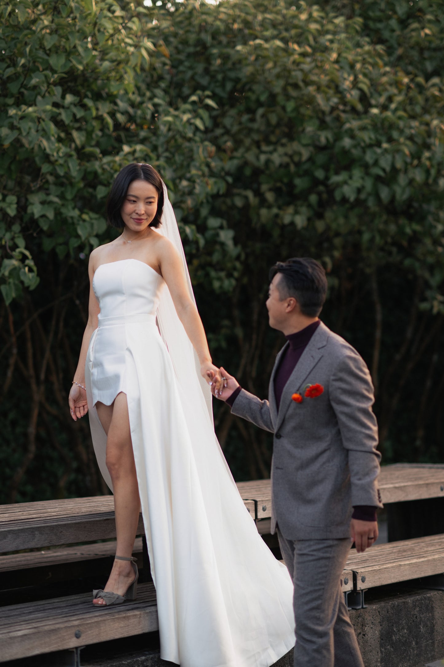 Luna Scalloped Mini Dress Set (Convertible) | Bone & Grey Bridal | Wedding Afterparty Mini Dresses Online Canada USA Australia UK Singapore