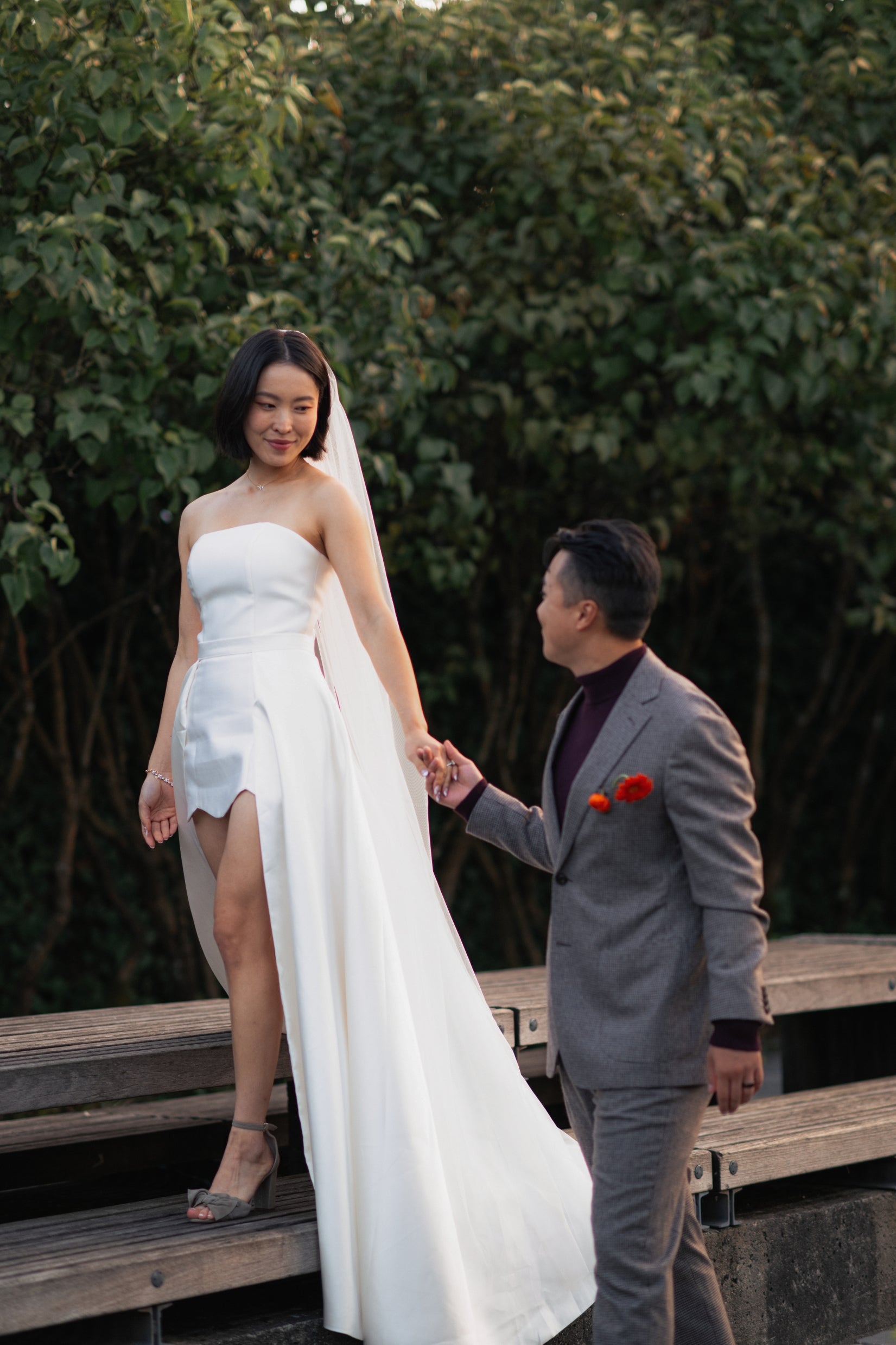 Luna Scalloped Mini Dress Set (Convertible) | Bone & Grey Bridal | Wedding Afterparty Mini Dresses Online Canada USA Australia UK Singapore