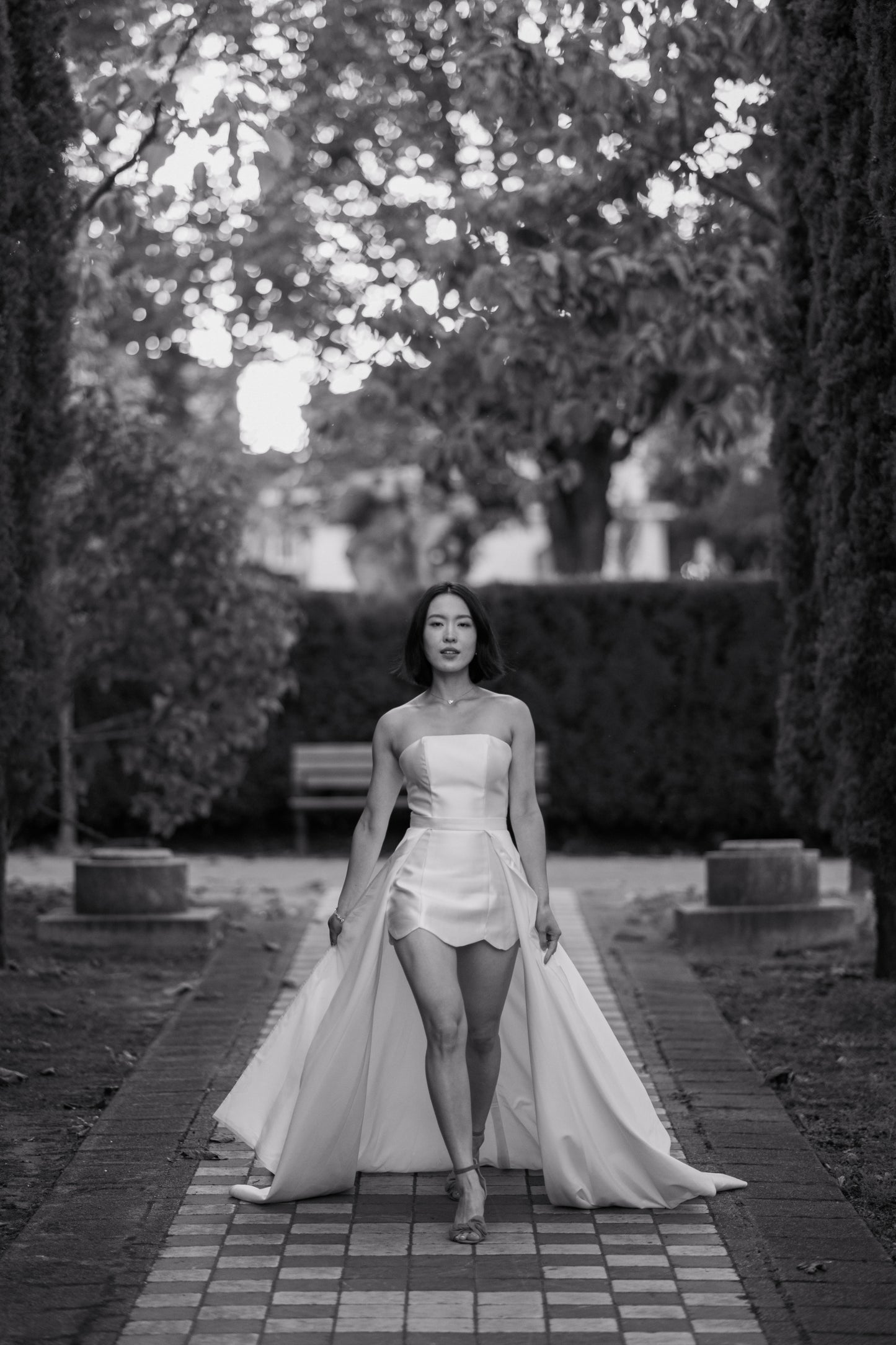 Luna Scalloped Mini Dress Set (Convertible) | Bone & Grey Bridal | Wedding Afterparty Mini Dresses Online Canada USA Australia UK Singapore