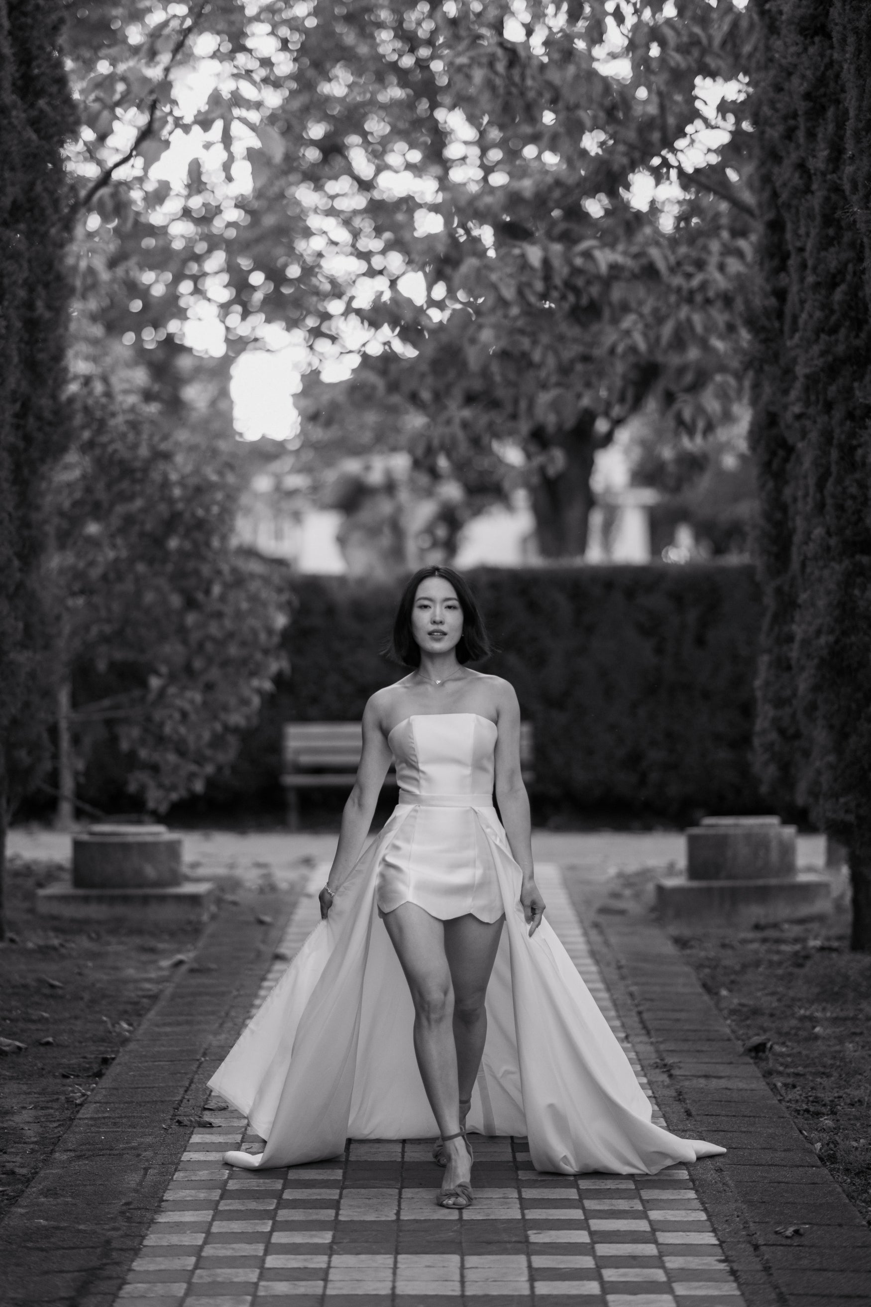 Luna Scalloped Mini Dress Set (Convertible) | Bone & Grey Bridal | Wedding Afterparty Mini Dresses Online Canada USA Australia UK Singapore