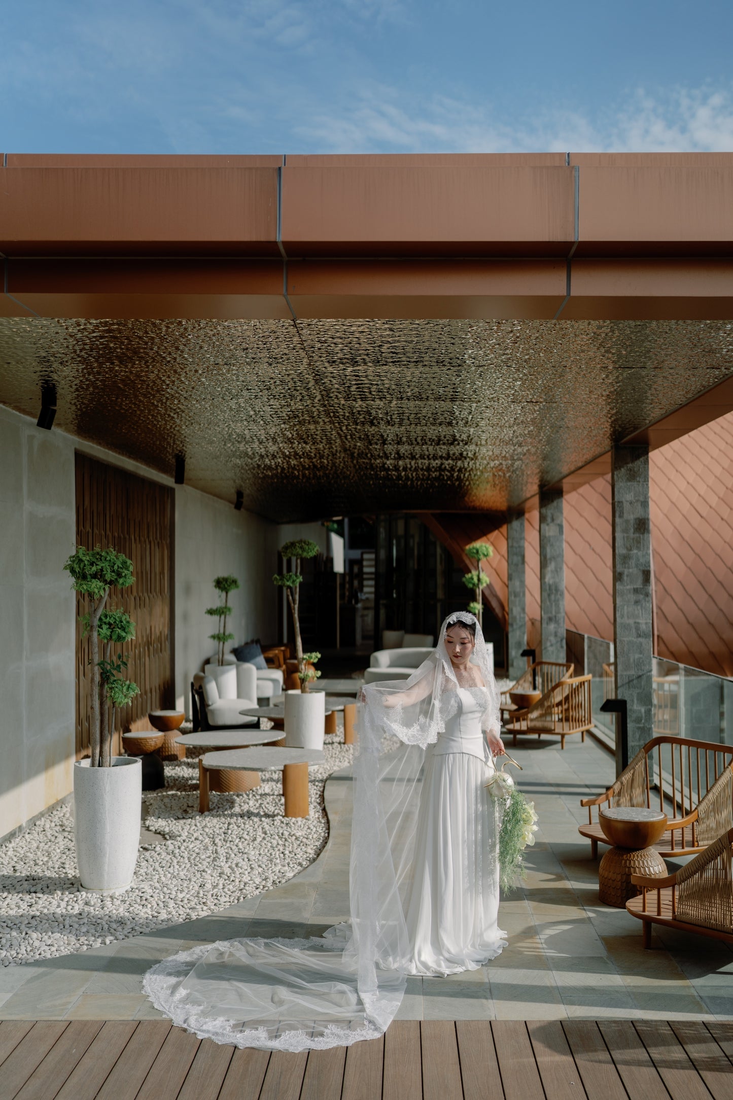 Maria Lace Cathedral Mantilla Tulle Bridal Veil | Bone and Grey Bridal Accessories | Wedding Veils Online Singapore Canada US Fast-Shipping Veils for Brides