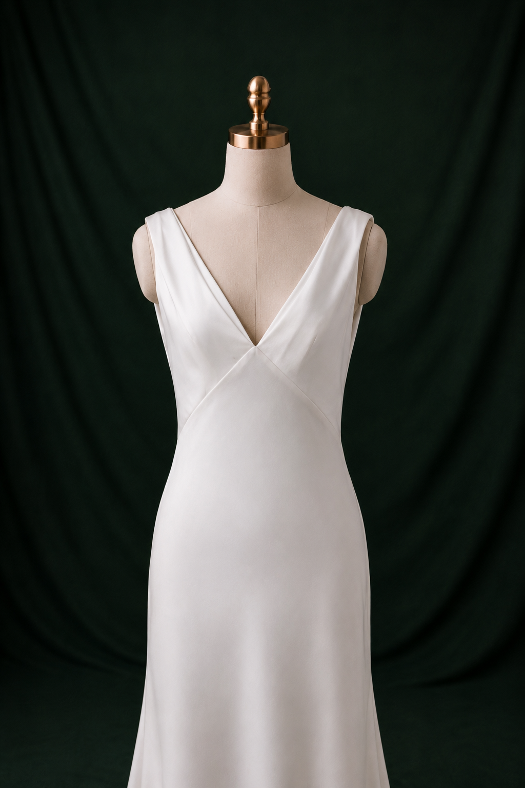 Nina V-Neck Satin Crepe Column Wedding Gown | Bone and Grey Bridal | Affordable Simple Bridal Gowns Online Canada USA Singapore | Bone and Grey Bridal | Affordable Simple Bridal Gowns Online Canada USA Singapore