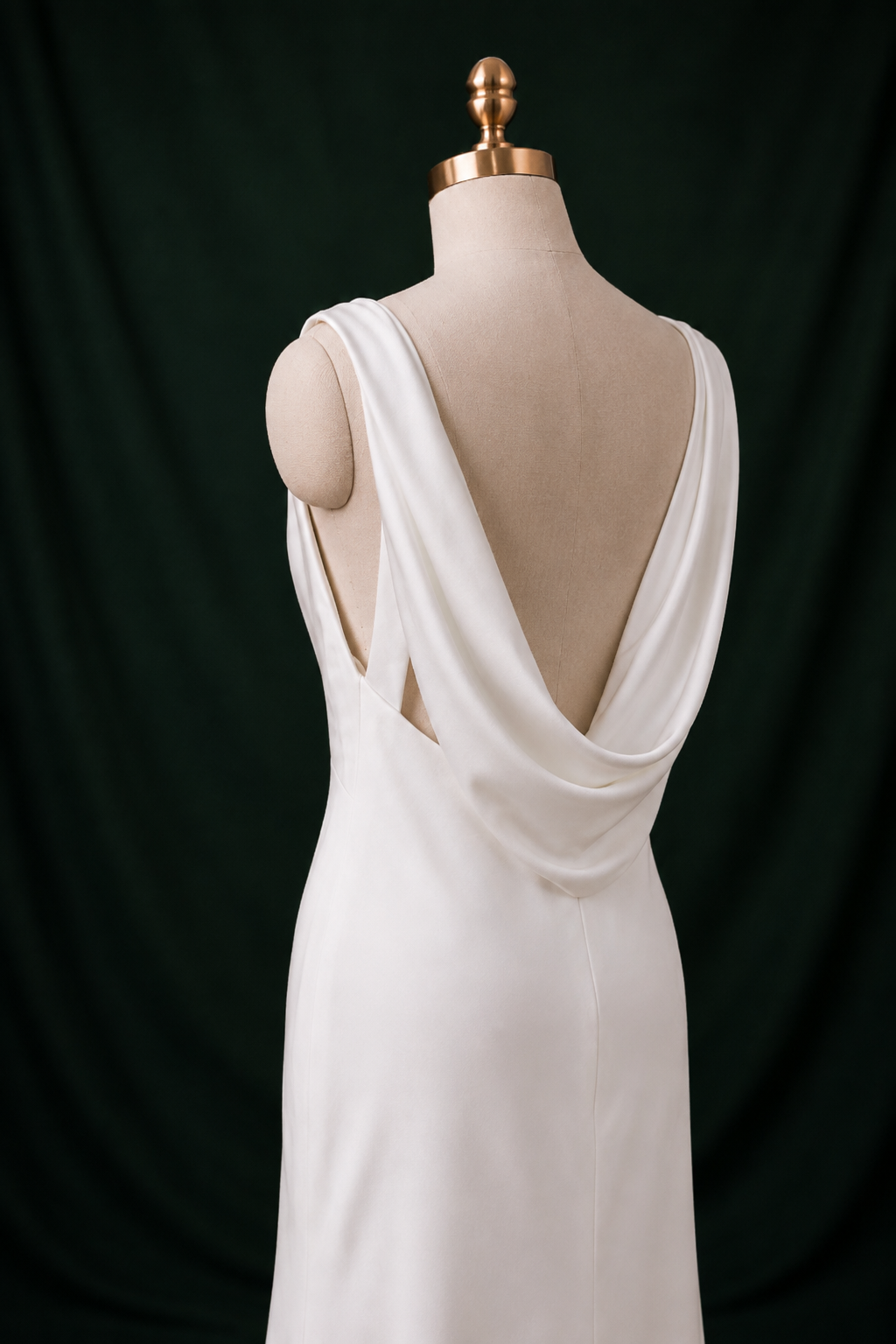 Nina V-Neck Satin Crepe Column Wedding Gown | Bone and Grey Bridal | Affordable Simple Bridal Gowns Online Canada USA Singapore | Bone and Grey Bridal | Affordable Simple Bridal Gowns Online Canada USA Singapore